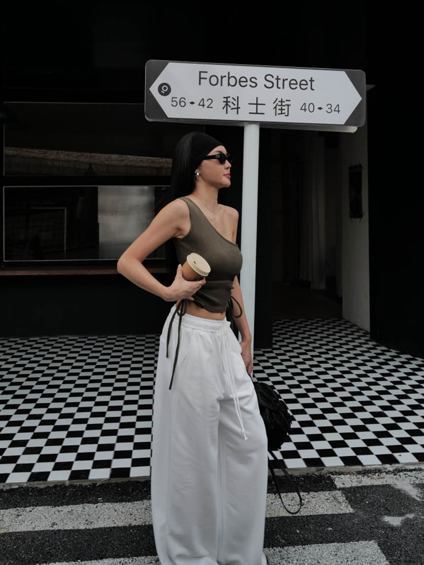 附胸墊抽繩單邊坑紋背心*3色