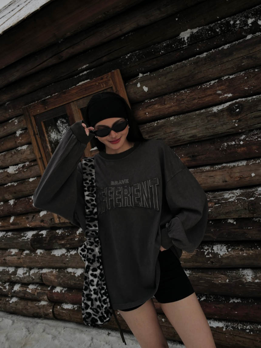 厚磅貼布刺繡字母大T*4色