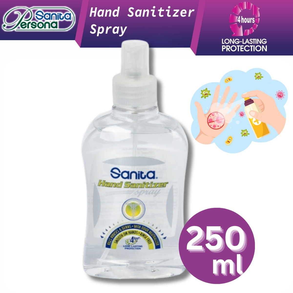 Sanita 全效配方 - 多用途消毒殺菌噴霧, 歐盟標準 250 毫升