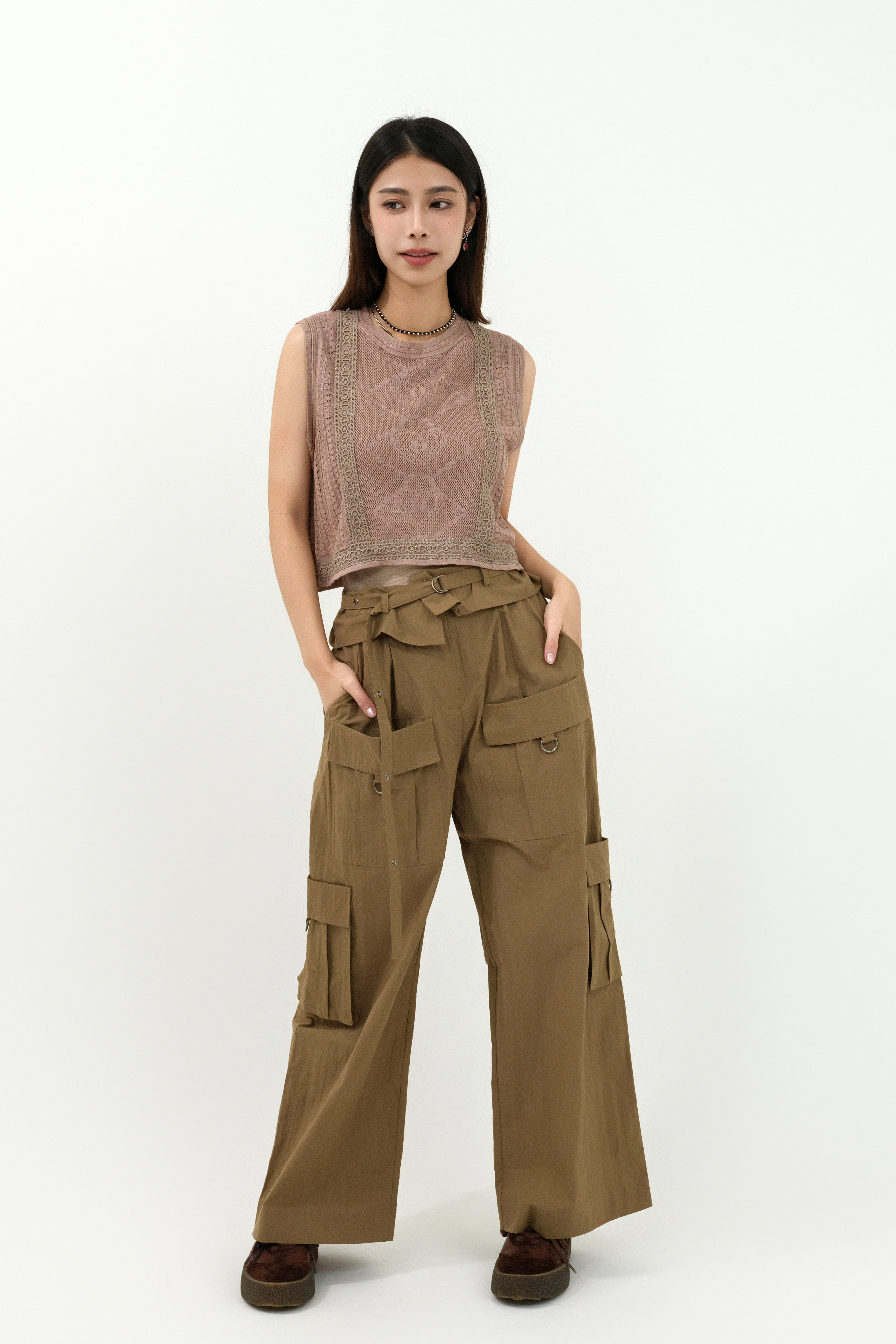 H織紋花直間針織背心 (現貨款式）