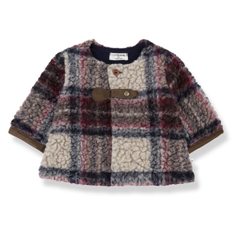 1+ in the family 格紋毛絨單扣外套 CHARLOTTE dark-blue