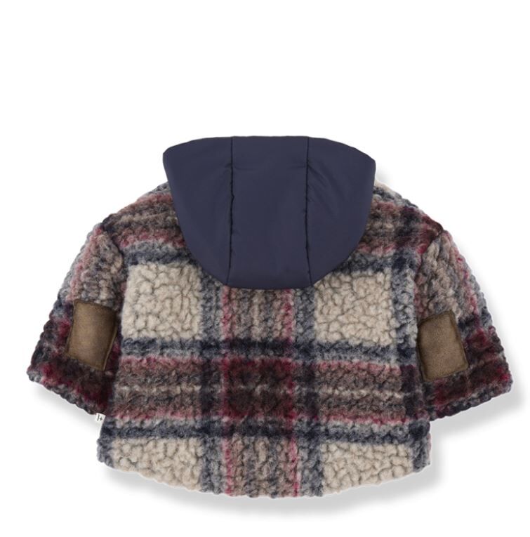 1+ in the family 格紋毛絨連帽外套 HANS dark-blue