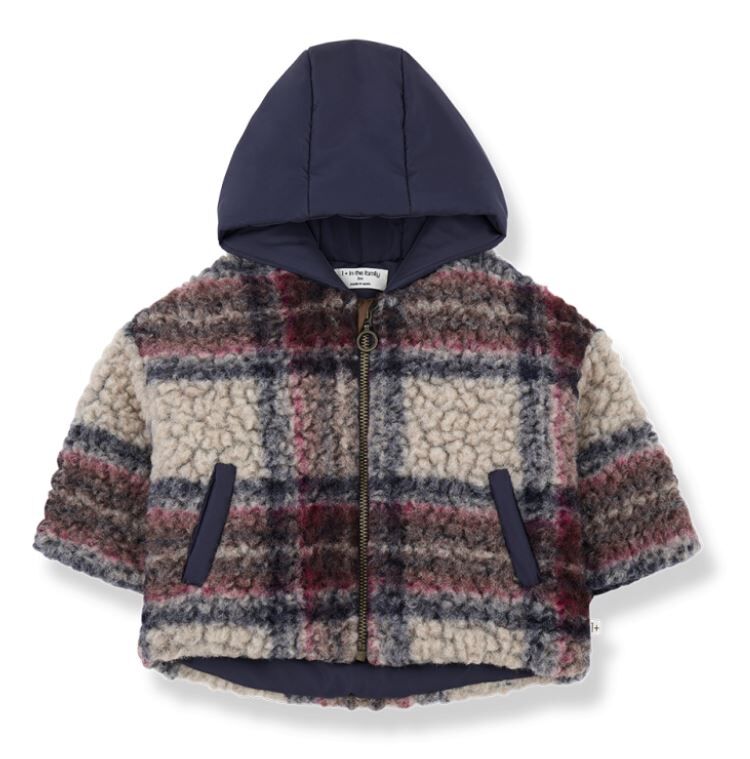 1+ in the family 格紋毛絨連帽外套 HANS dark-blue