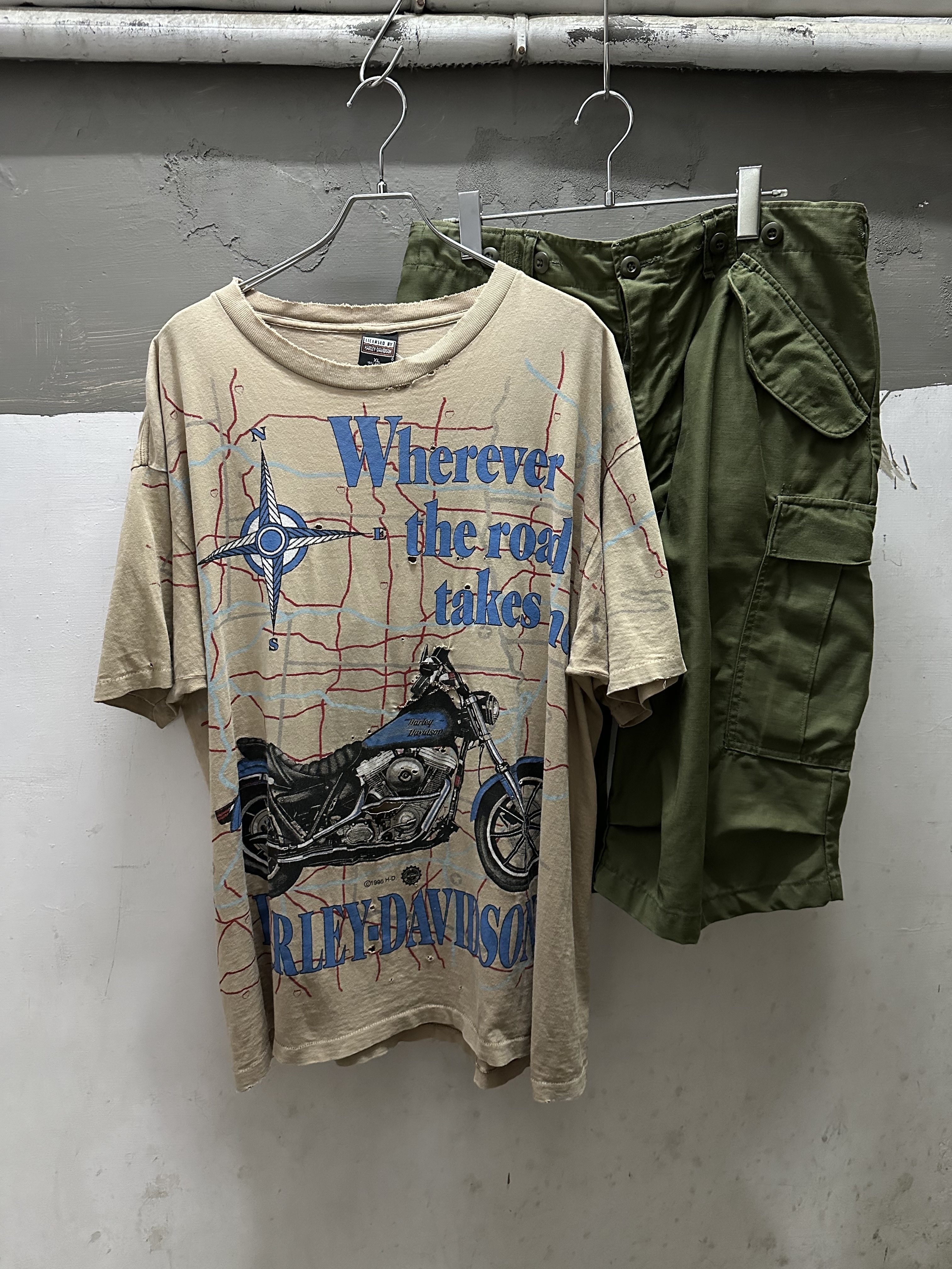 90s HARLEY DAVIDSON Print Tee Made in USA *BORO