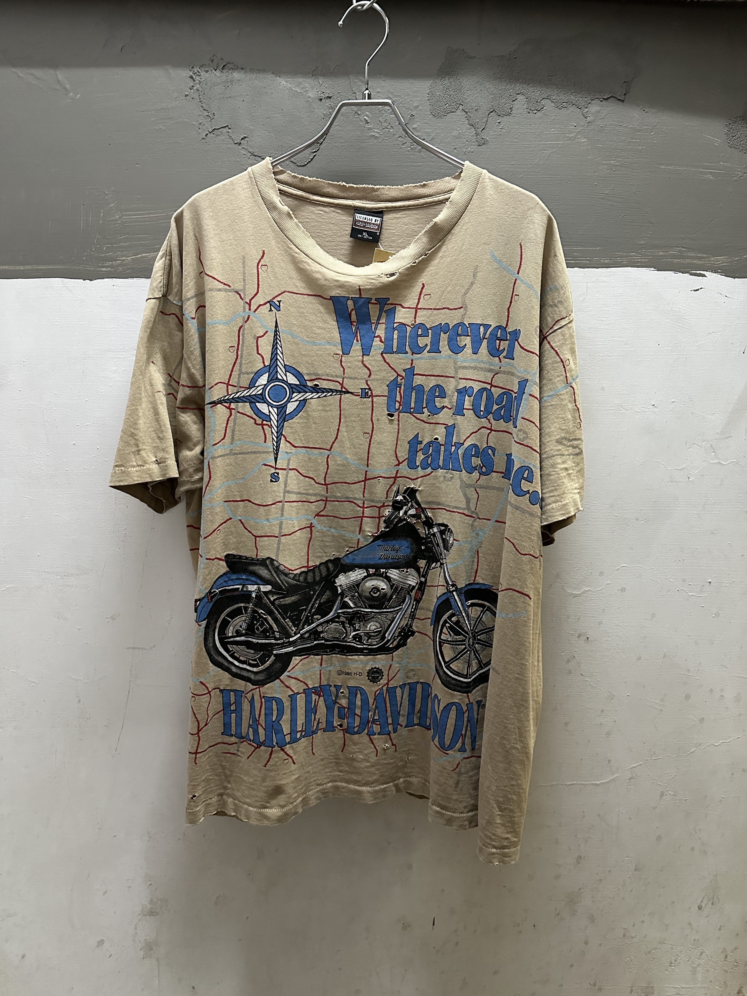 90s HARLEY DAVIDSON Print Tee Made in USA *BORO