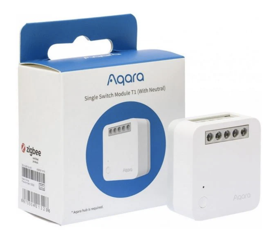 Aqara Single Switch Module T1 (With Neutral) 智能開關單控模組 (零⽕線)【香港行貨】