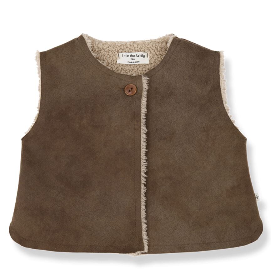 1+ in the family 單扣仿麂皮背心 KATJA brown