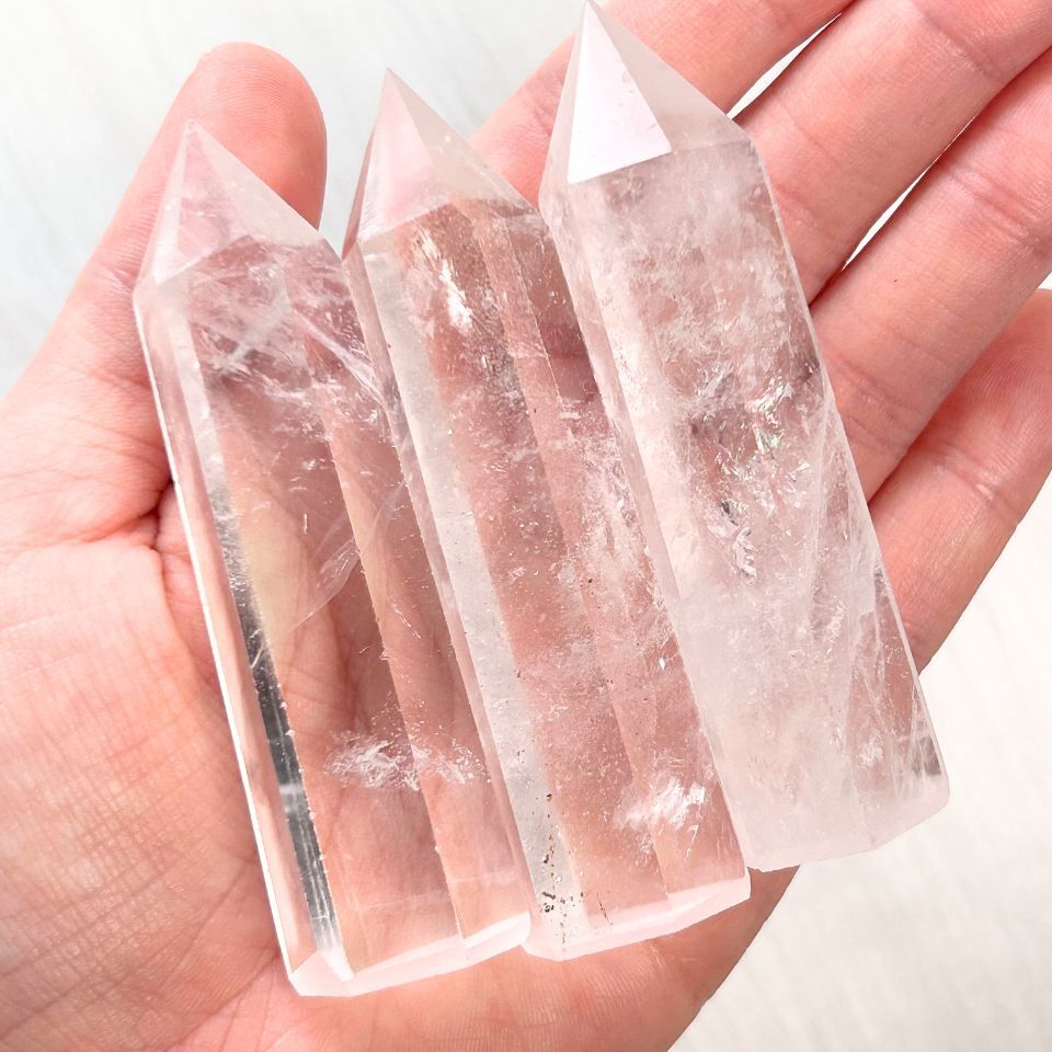AAAAAAAA級天然高透明度水晶六角柱B0813/YS/150C 天然白水晶柱