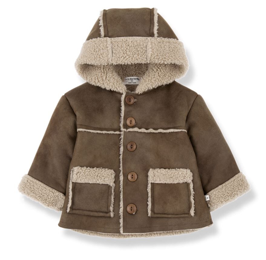 1+ in the family 仿毛皮連帽大衣 JOHAN brown