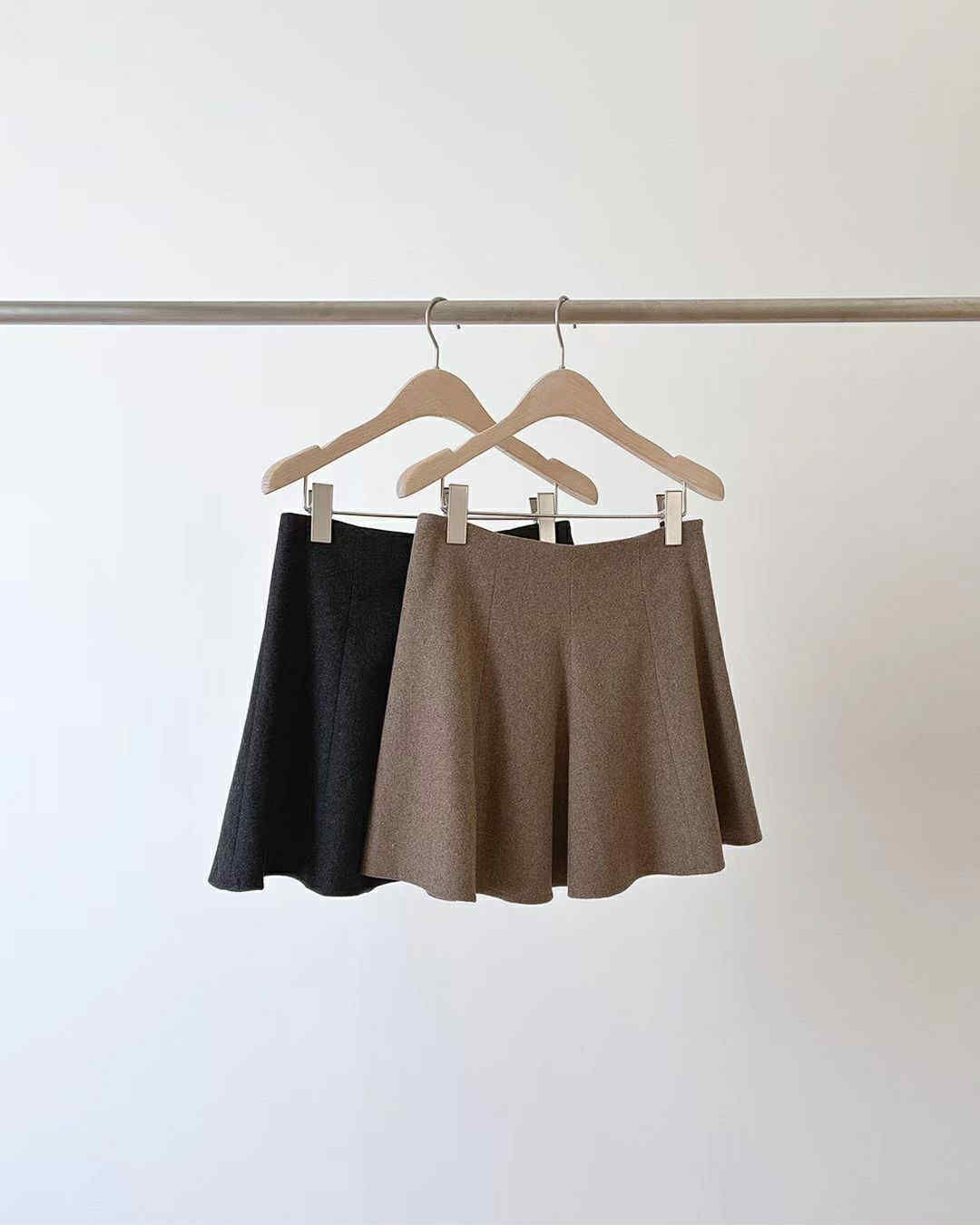 NY40 溫柔係羊毛傘擺A字短裙