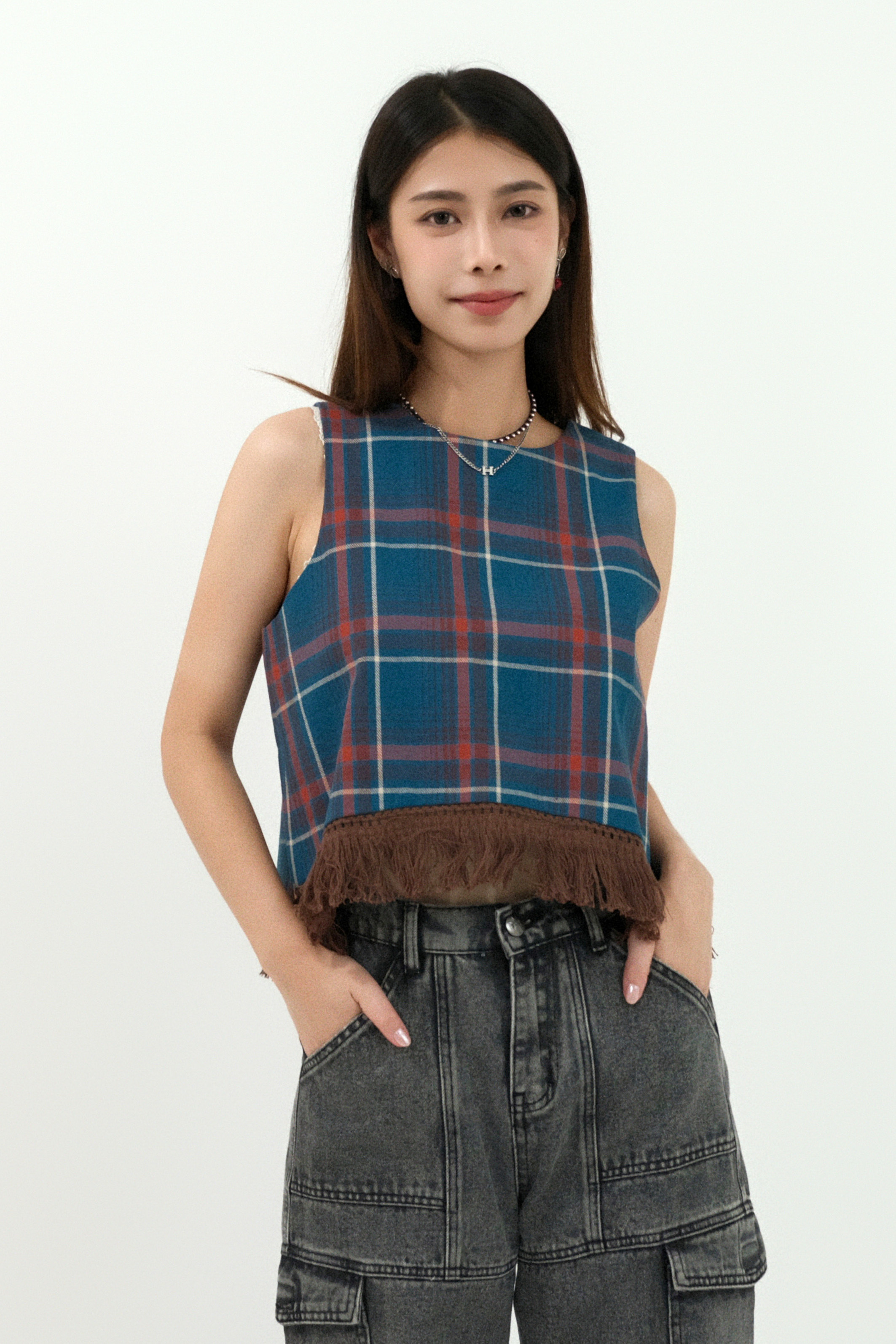 蘇蘇孤腳格仔背心  (預購產品）