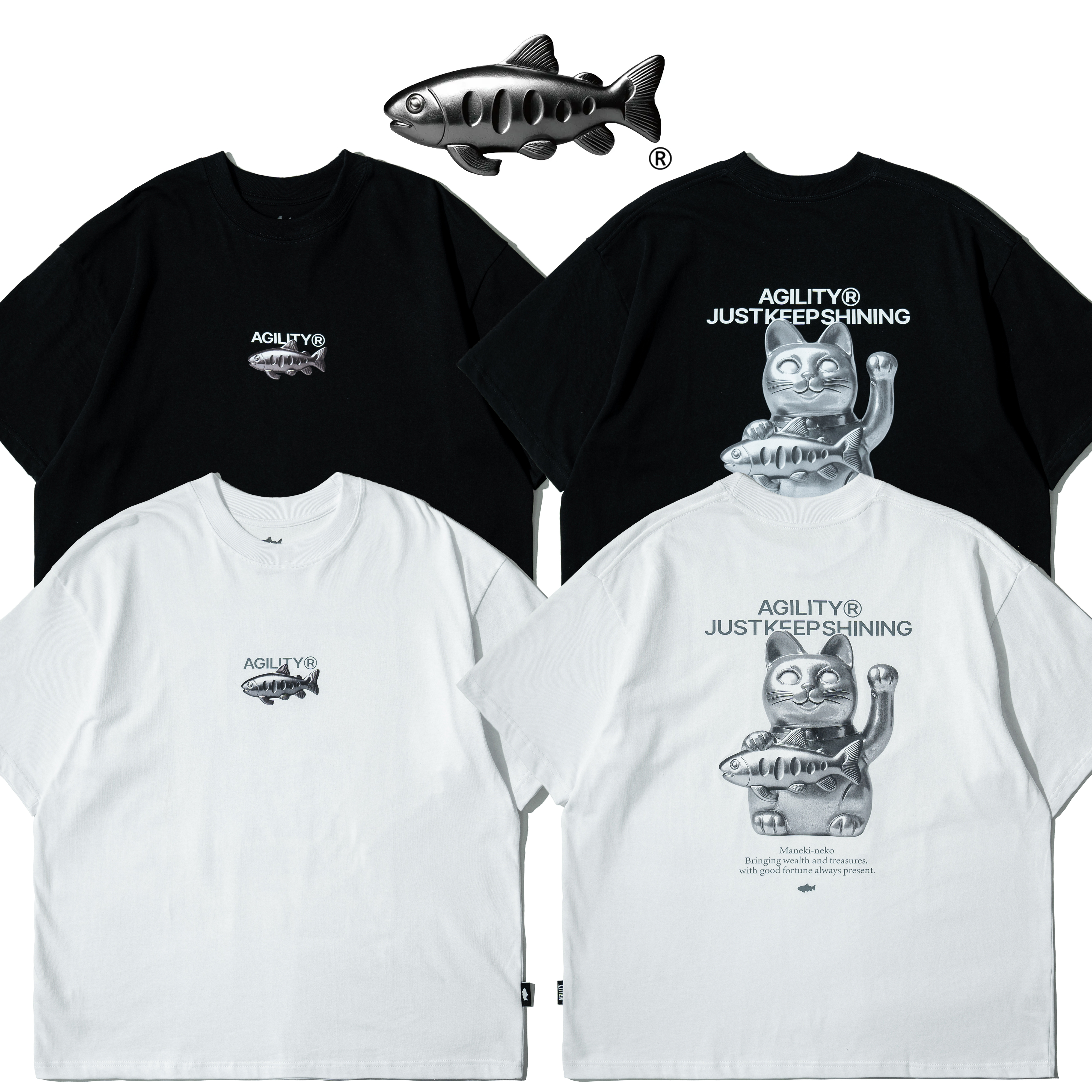 AGILITY Image Heavy Tee / Lucky Cat 招財貓  [RS6-LC]