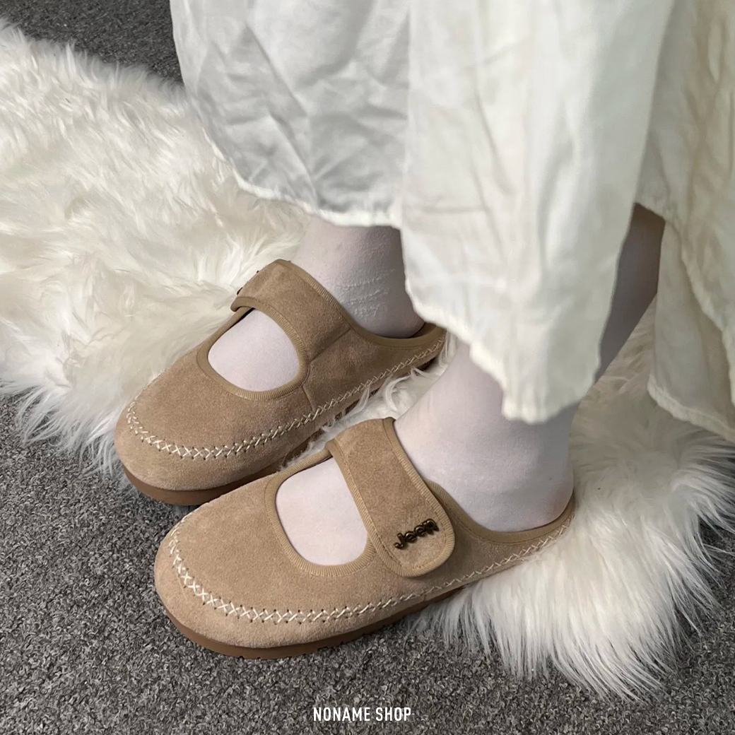 JEEP 百搭 日系 魔鬼氈 瑪莉珍鞋 懶人鞋 兩色(女款)