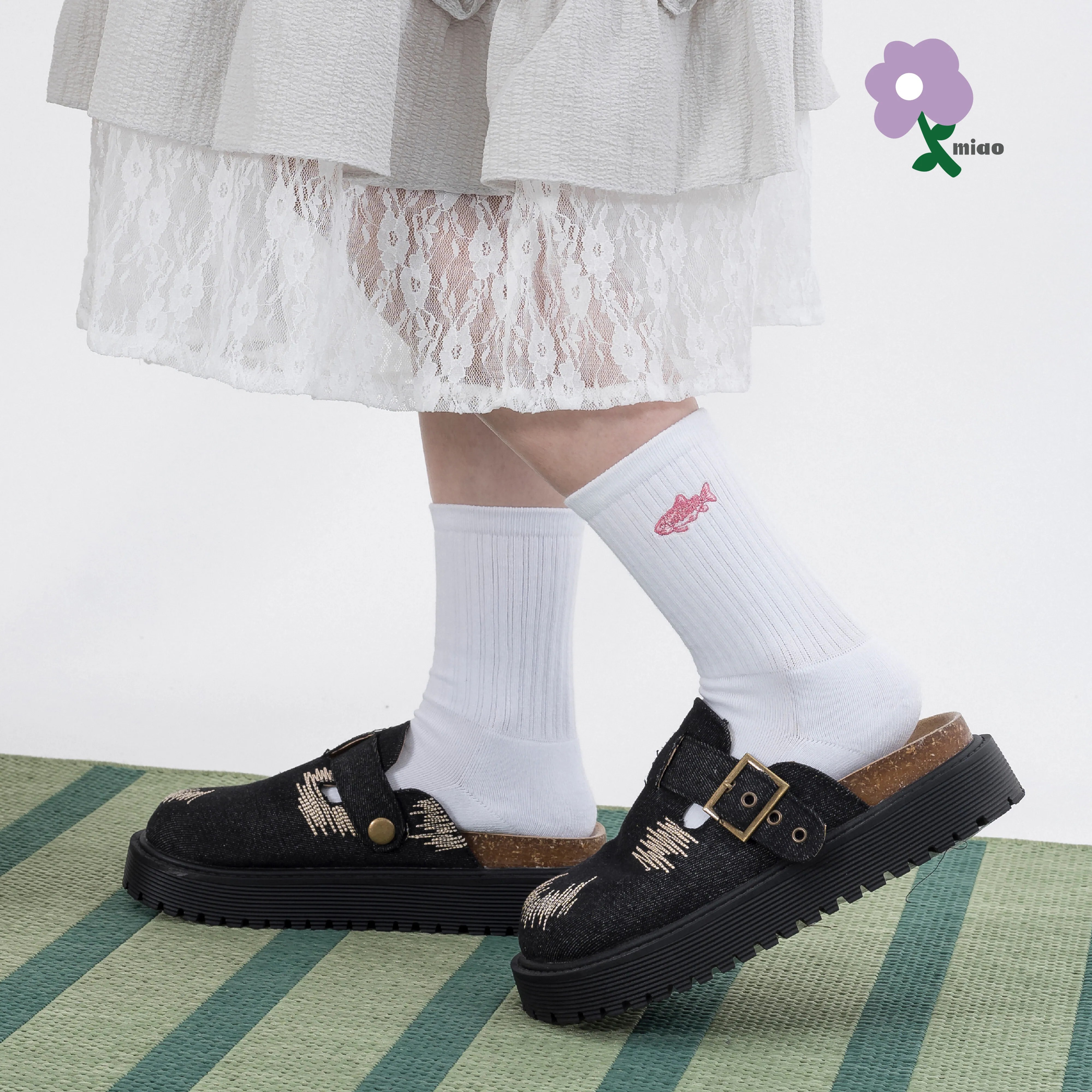 AGILITY MIAO Salmon Ribbed Socks "Pink" 粉紅鮭魚 [MC45]