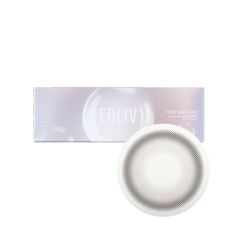 恩莉芙矽水膠彩色日拋(10片)柔珠暖灰