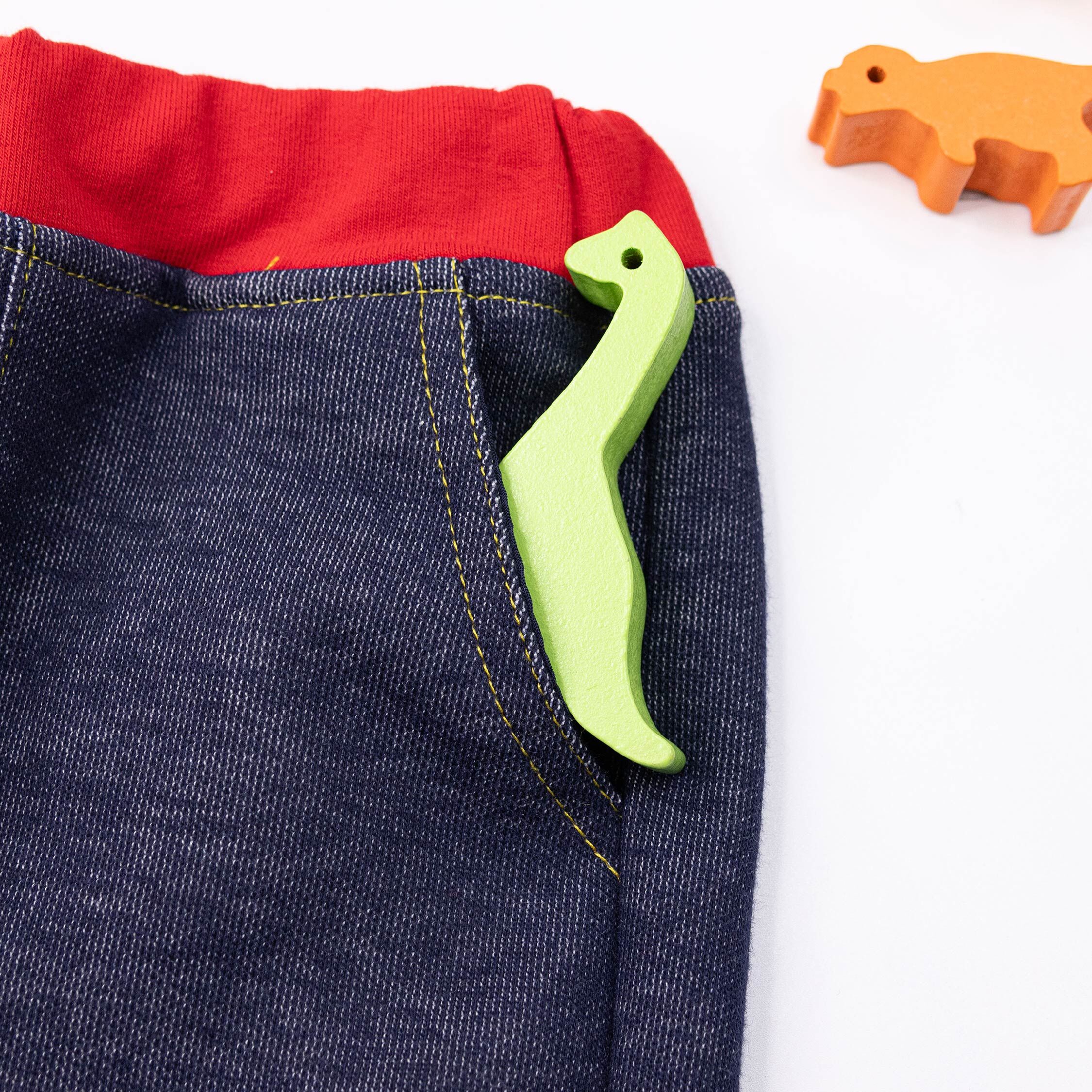 波紳士【12551】可愛恐龍開車車質感縮口褲