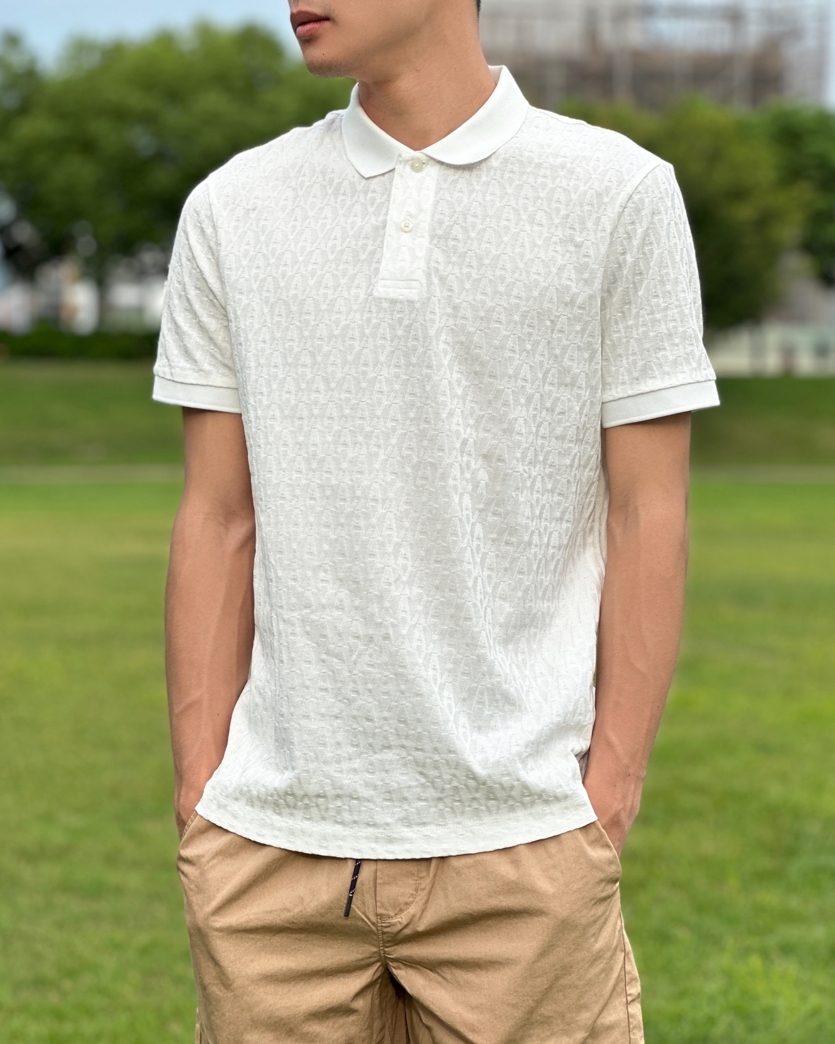 Armani Exchange AX 滿版字母 Polo衫 短袖上衣