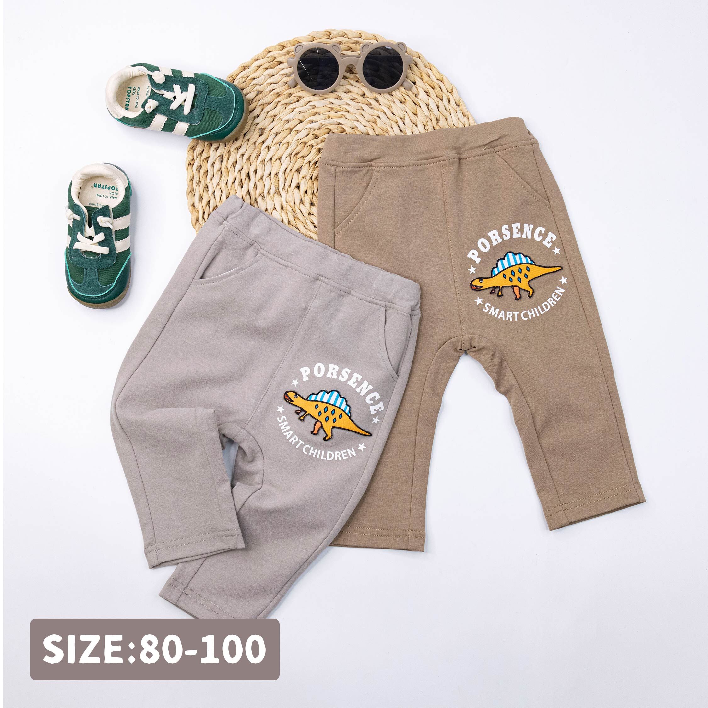 波紳士【12556】淘氣劍龍布貼舒適長褲＊二色