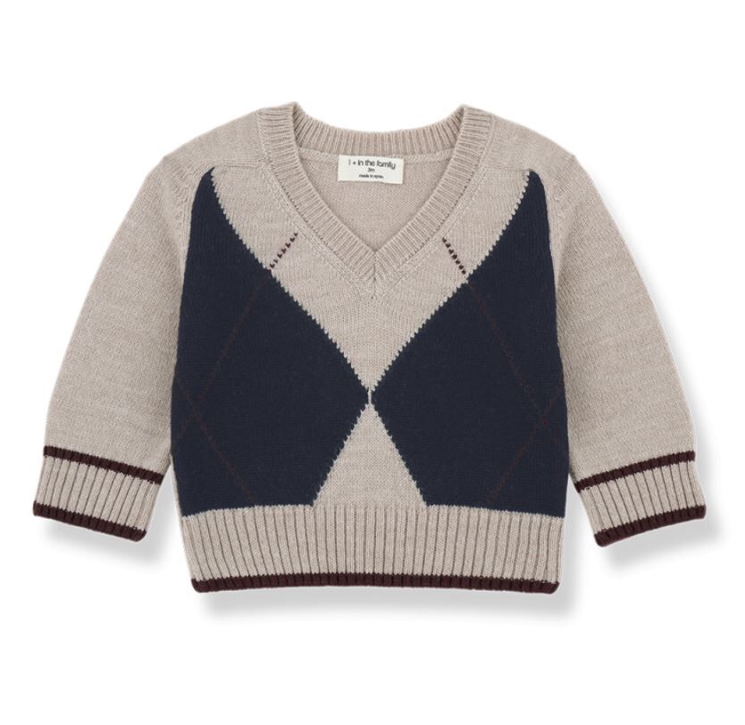 1+ in the family 菱形花紋針織衫 KASPER tortora