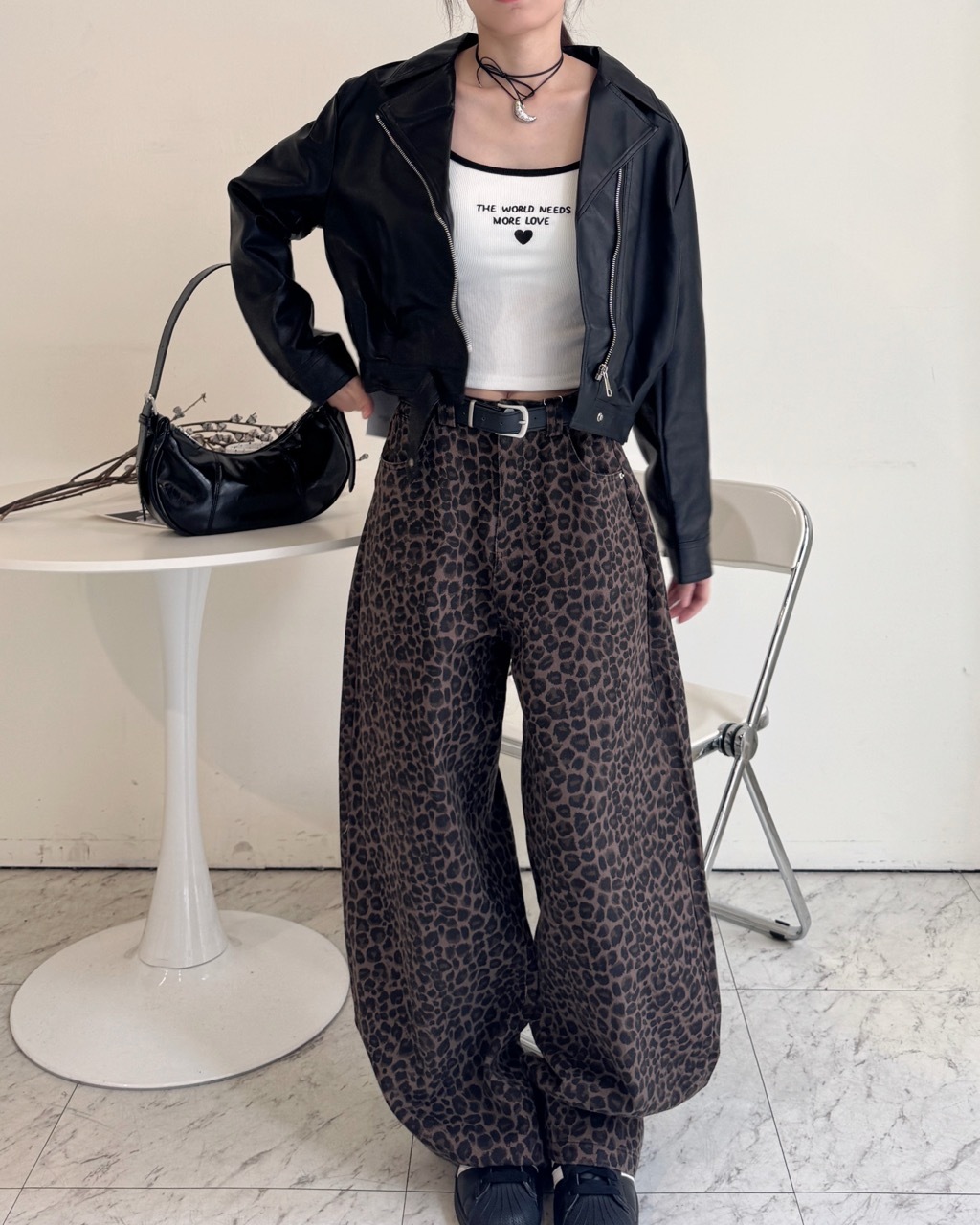 熱銷款🔥豹紋牛仔褲-6886