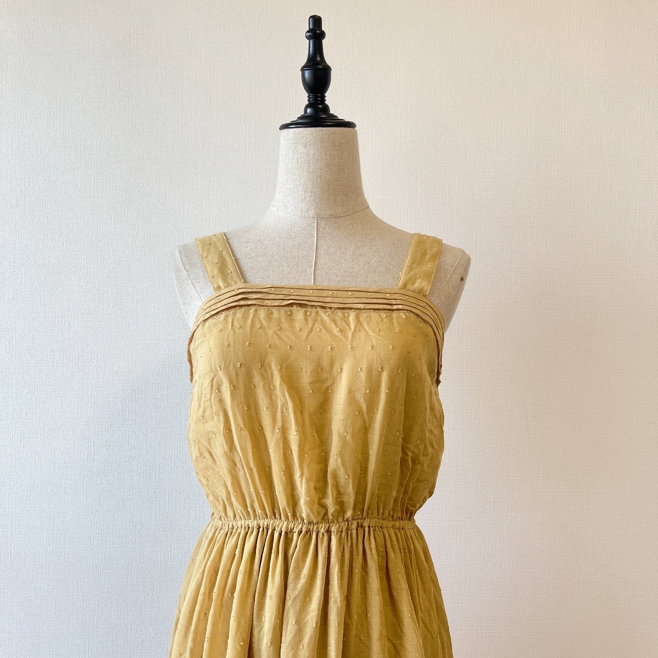 金黃色古著背心連身裙