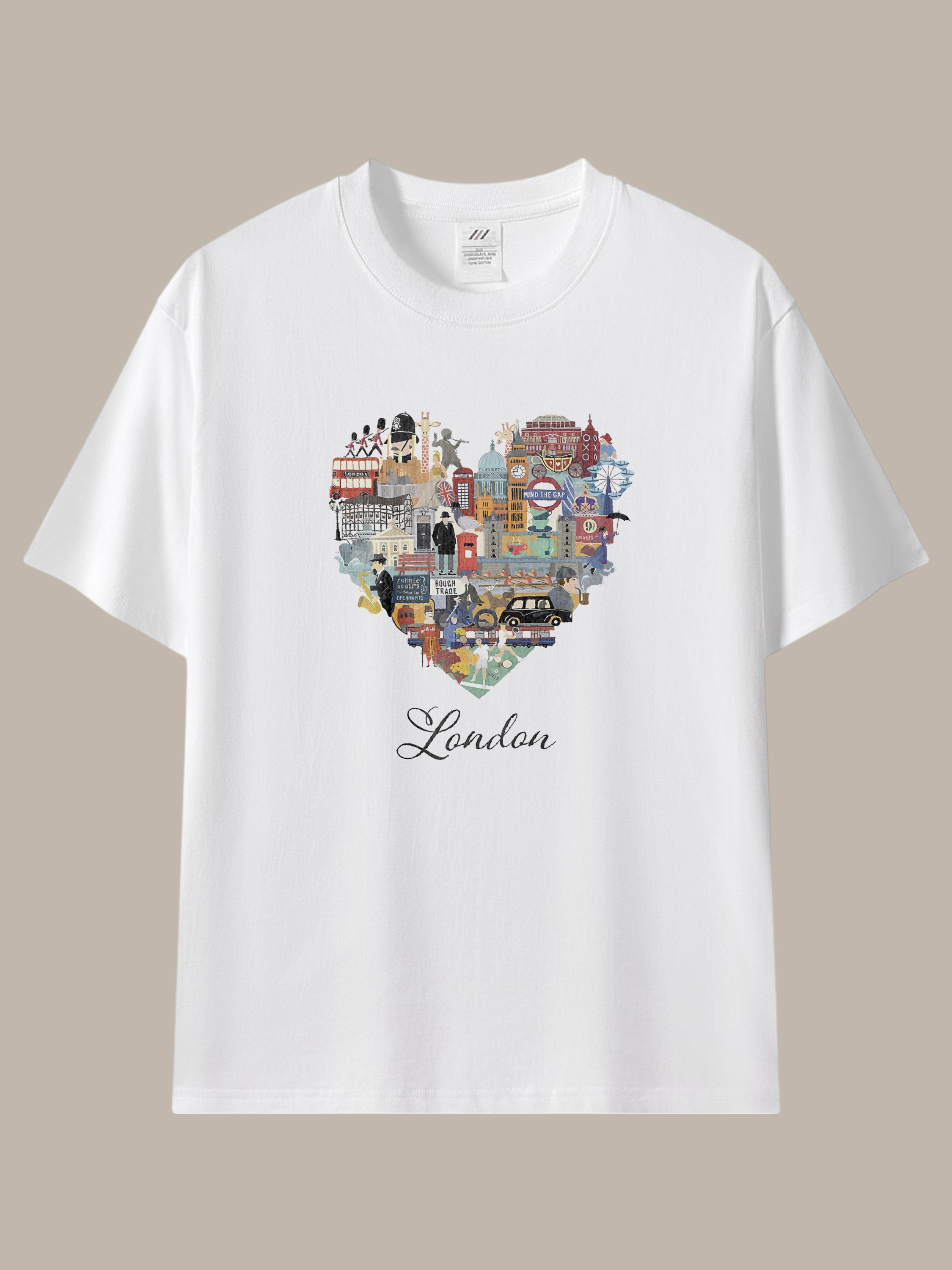 每一眼都是繽紛好心情★LONDON拼貼彩色愛心圖案T