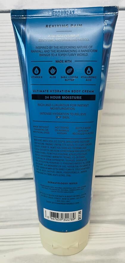 [S] BEAUTY BATH & BODY REVIVING RAIN WITH NATURAL ESSENTIA OILS 8 OZ/ 226G, 0667659344789 (SBU541)