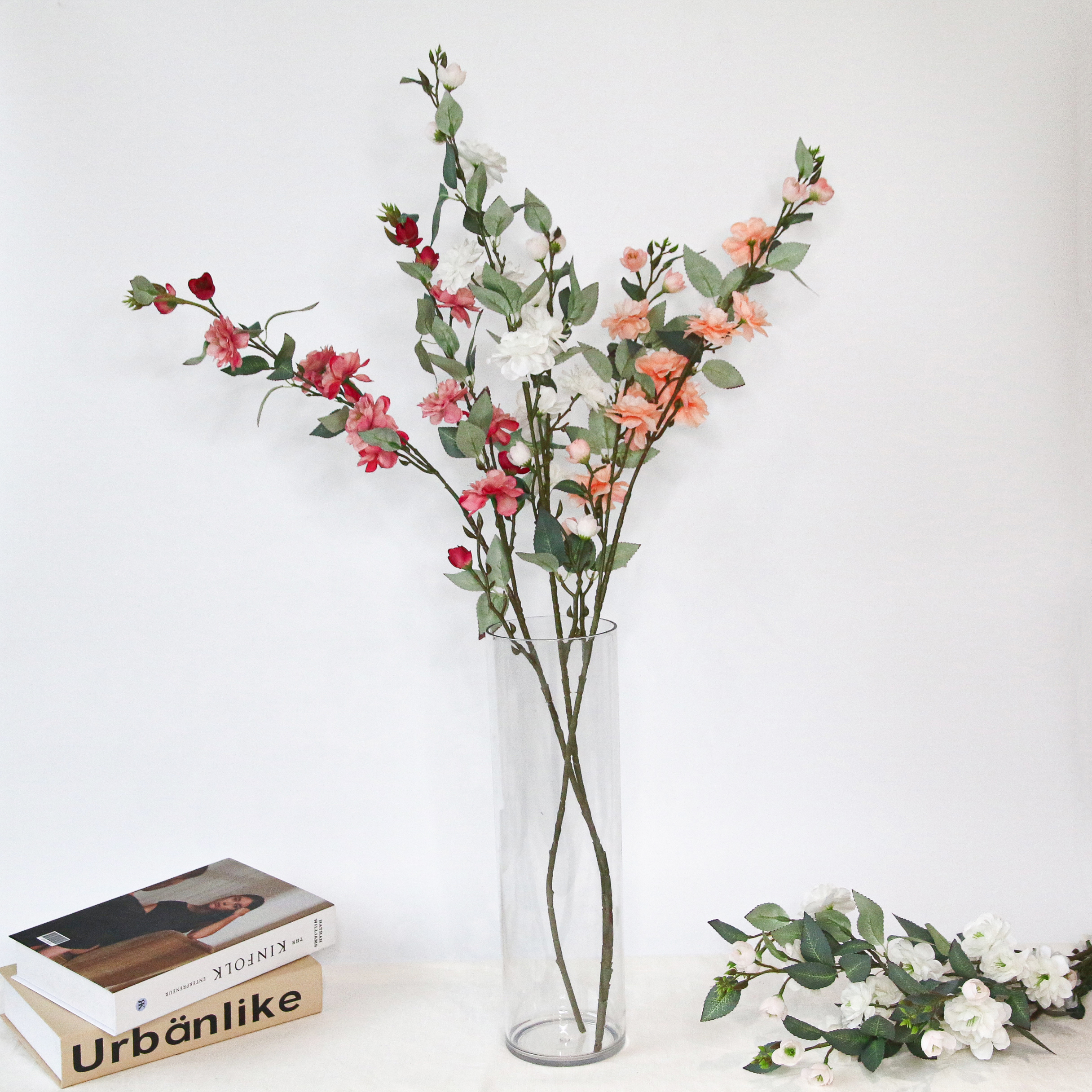 人造花 2叉伊塔洛山茶花 L90 3色