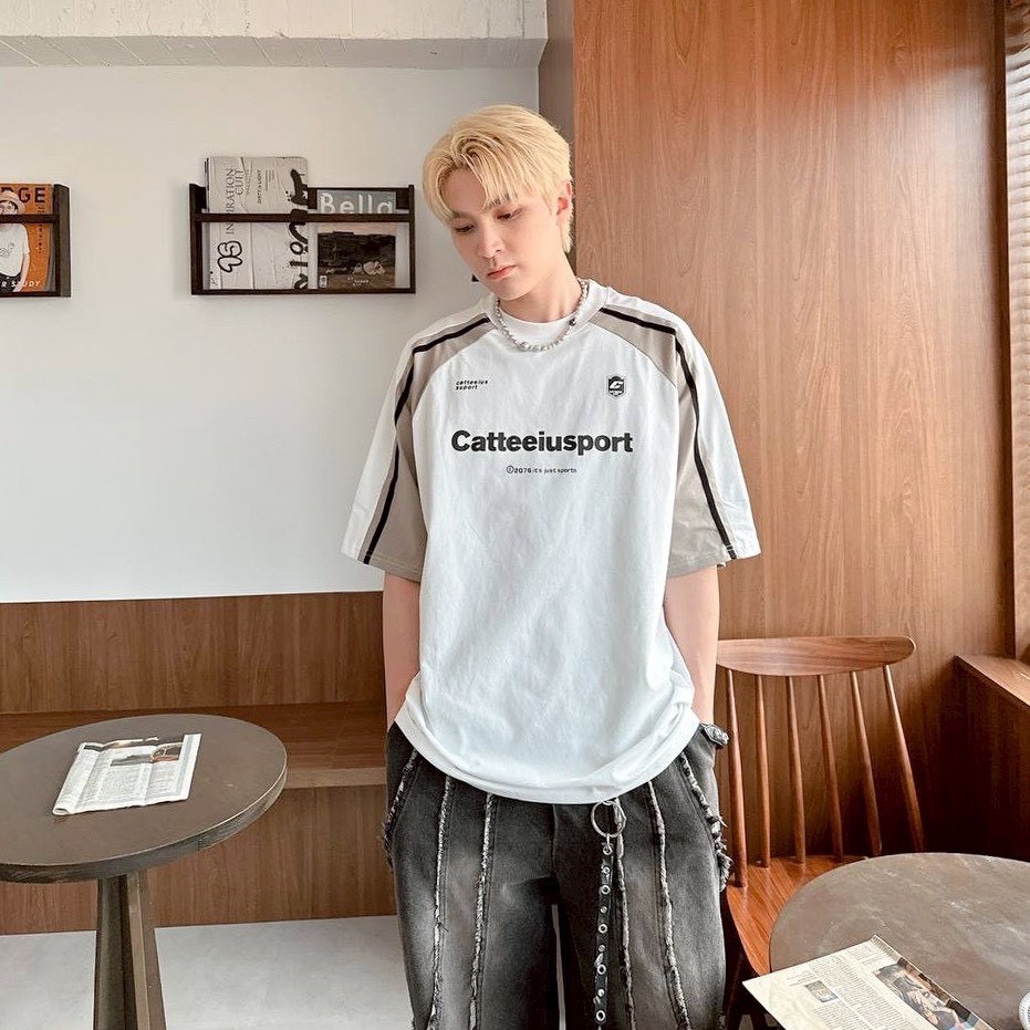 Catteeiusport 賽道 撞色拼接短袖上衣