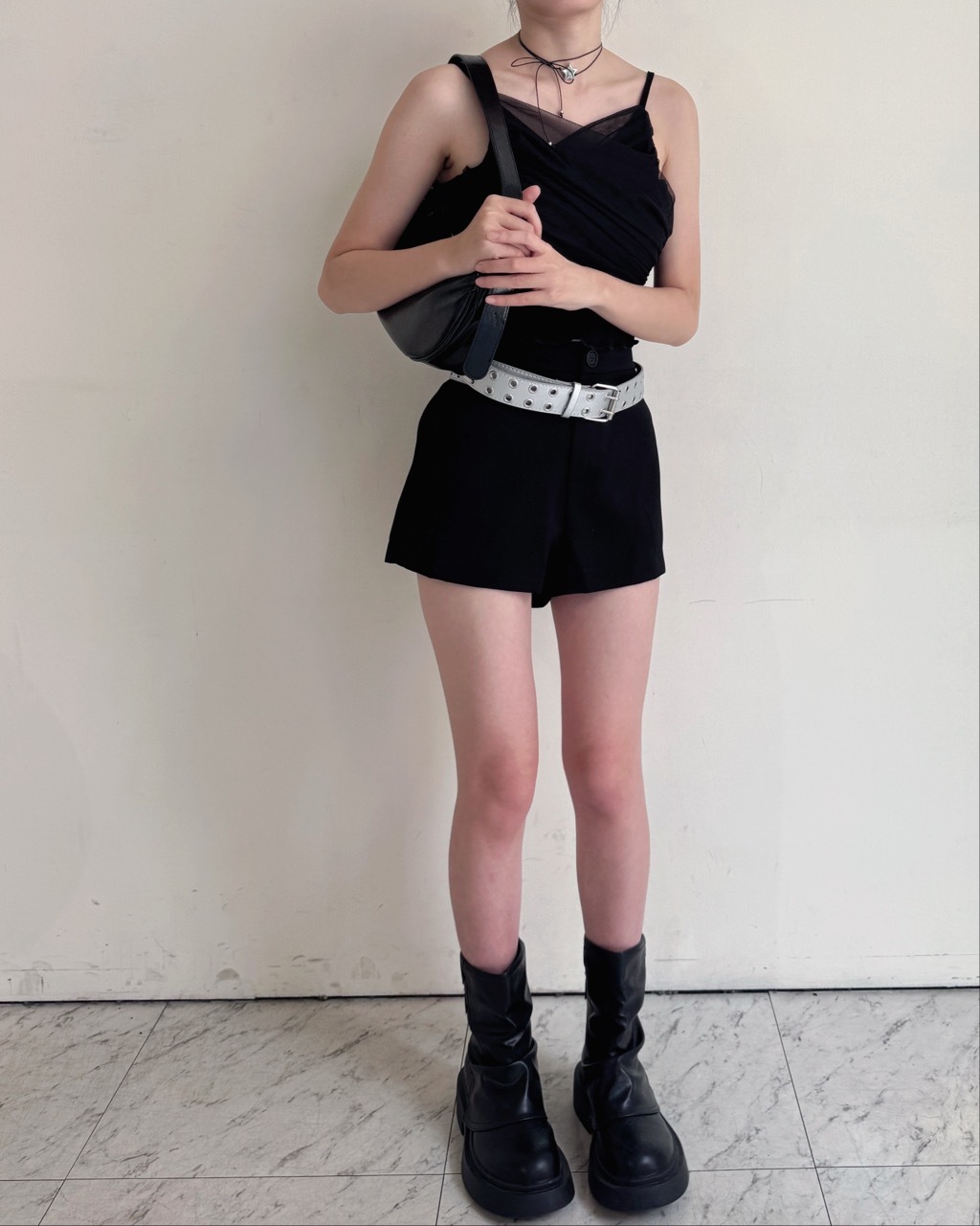 超顯腿瘦西裝短褲-8004