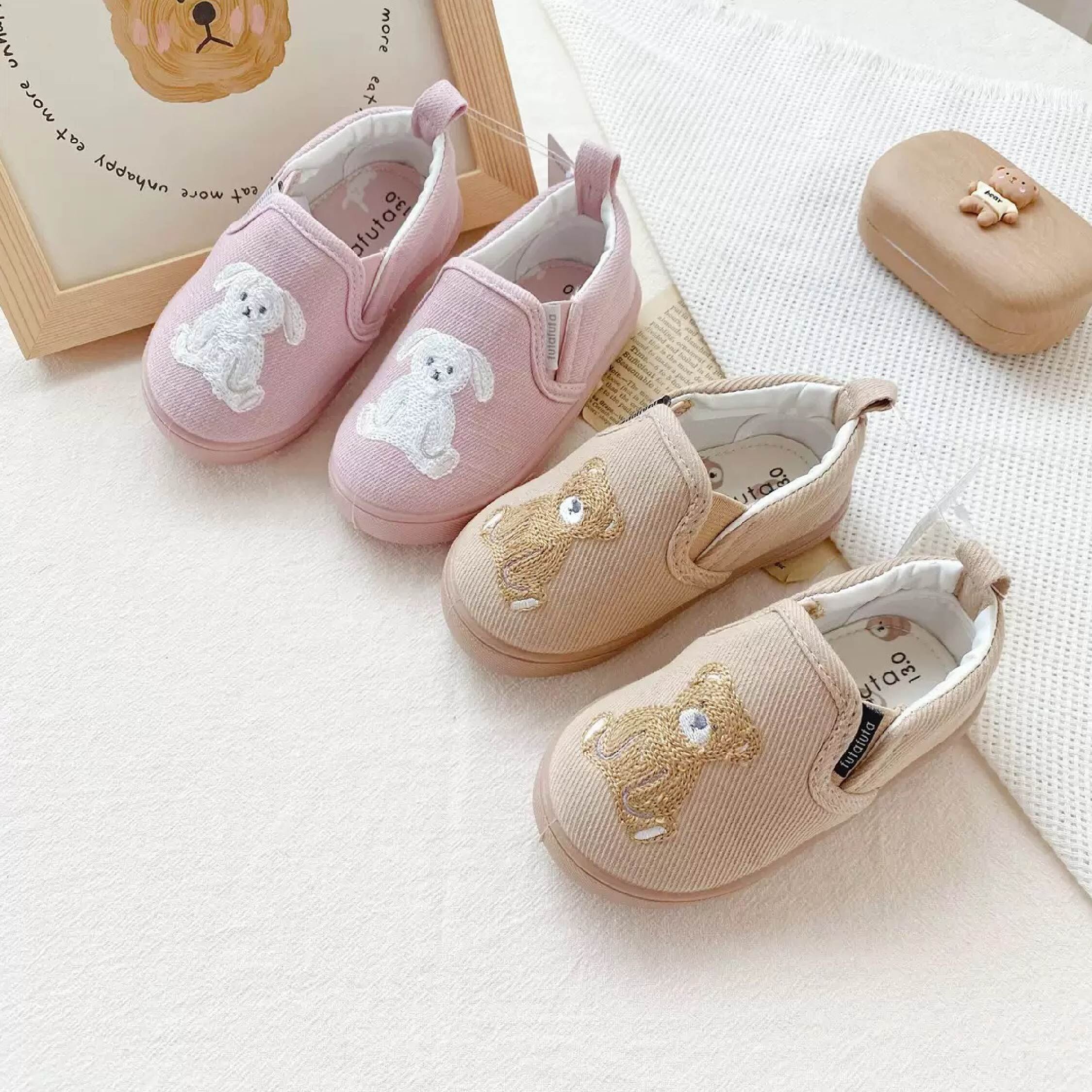 【JA4108】刺繡熊兔寶學步鞋＊二色