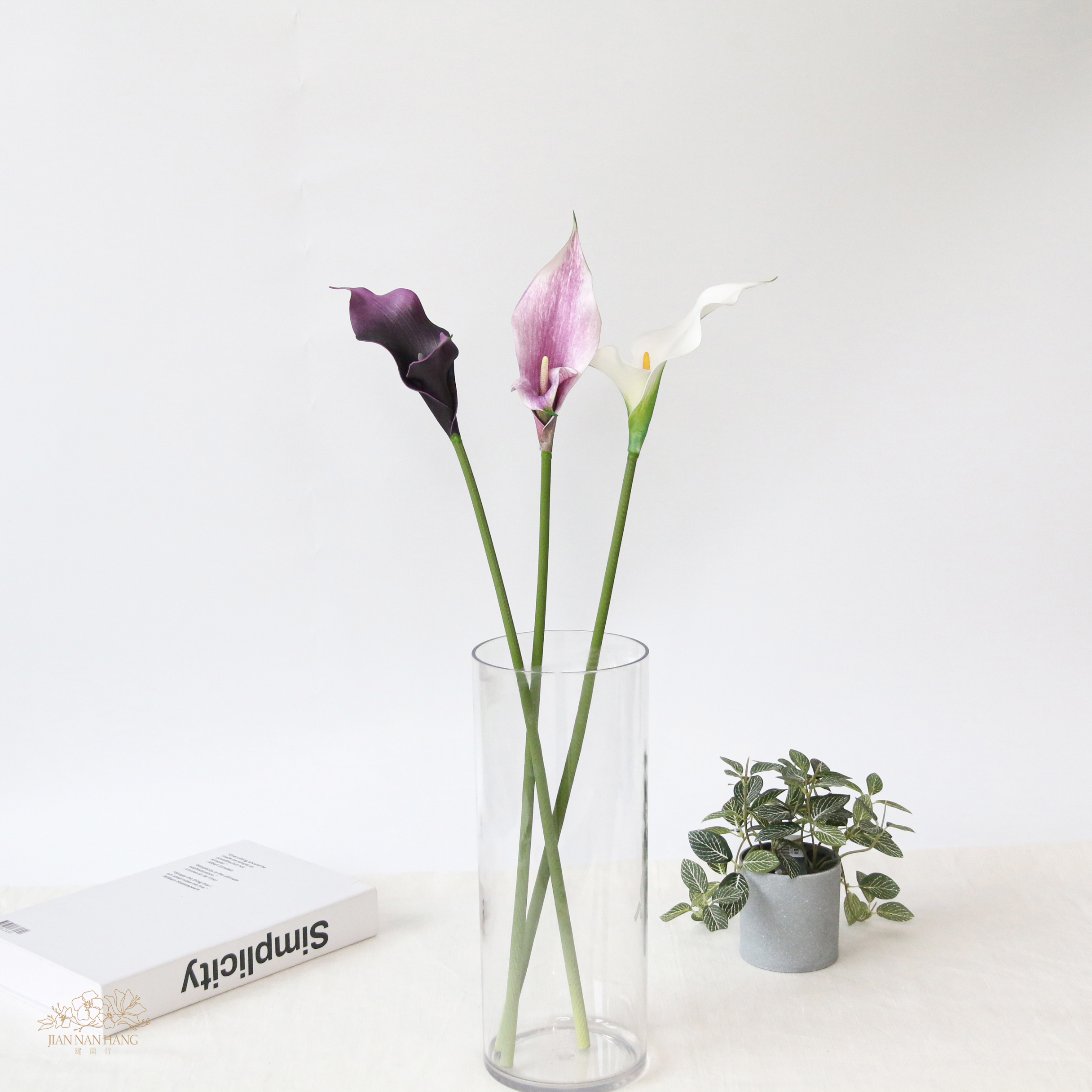 人造花 雙辦馬蹄蓮  L60 4色