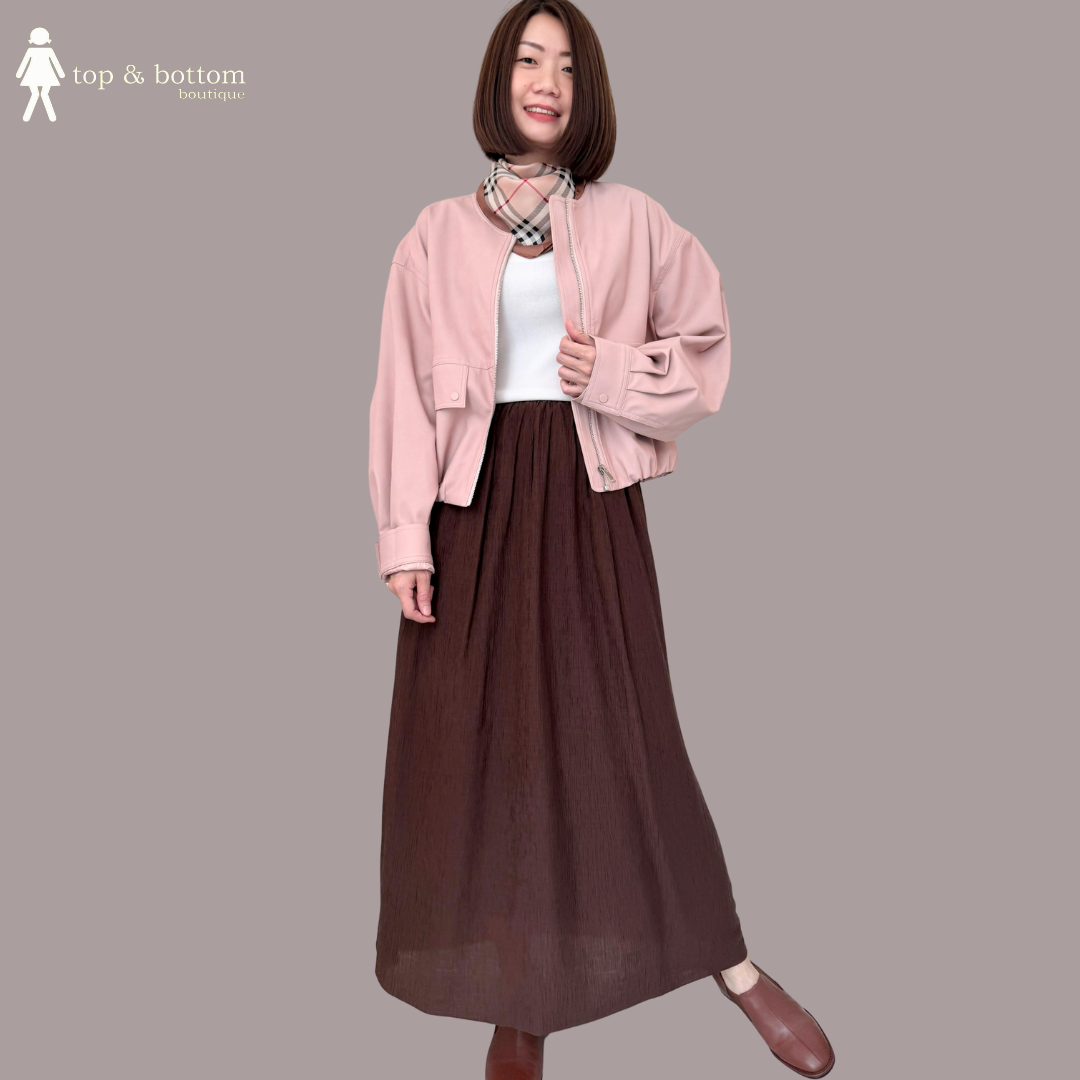 MATT LEATHER JACKET WITH SCARF