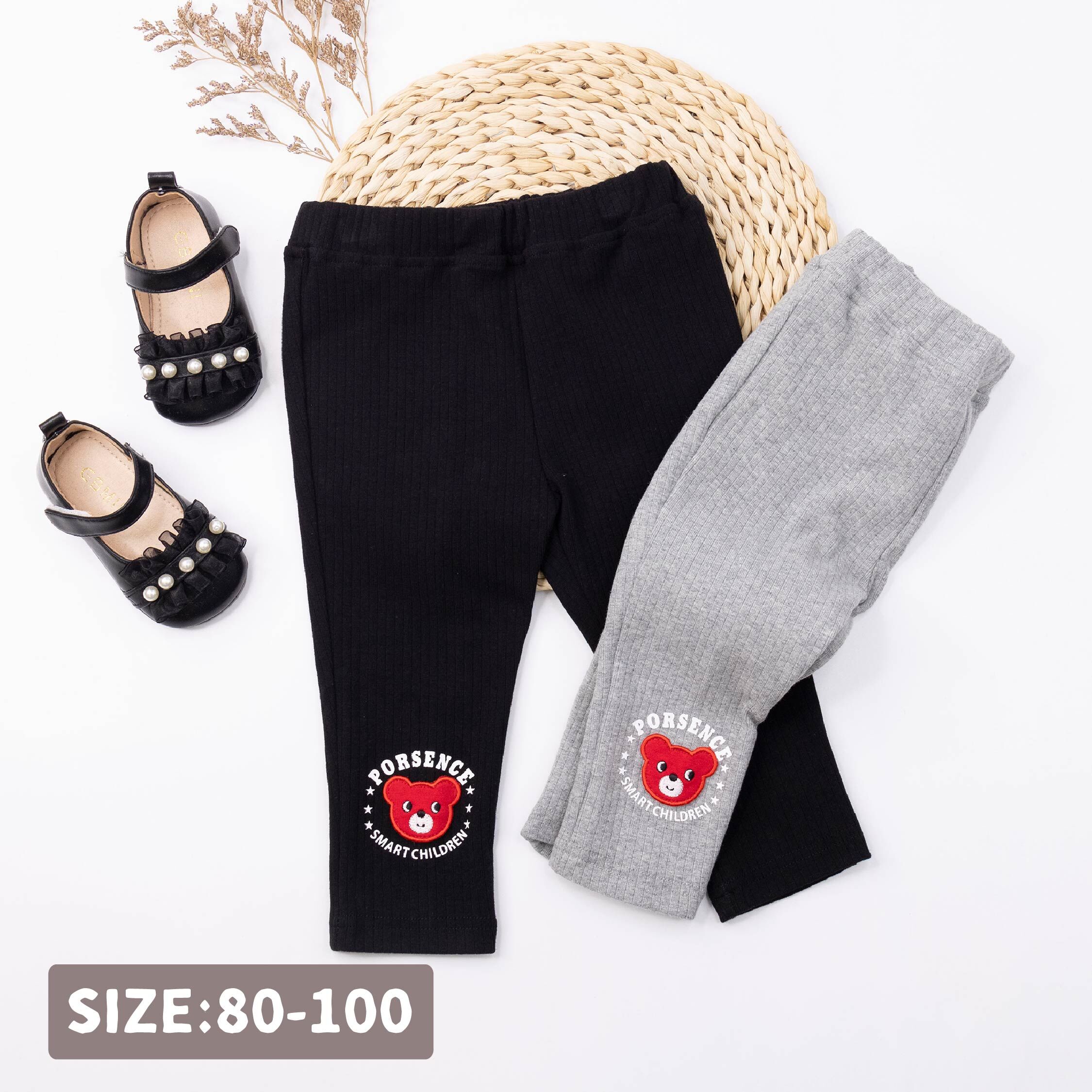 波紳士【12552】小熊刺繡布標坑條紋長褲＊二色