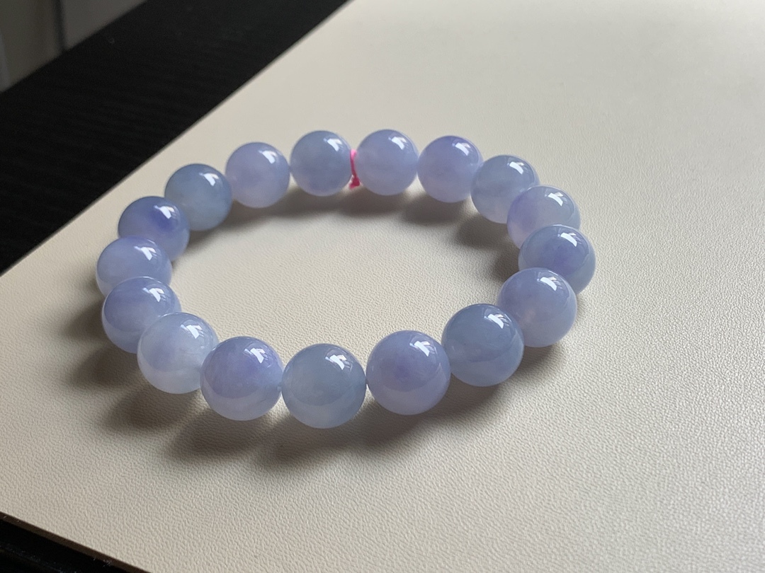 翡翠高冰紫羅蘭珠串 (12.6mm直徑),天然翡翠A玉, 緬甸玉, Jade, Jadeite