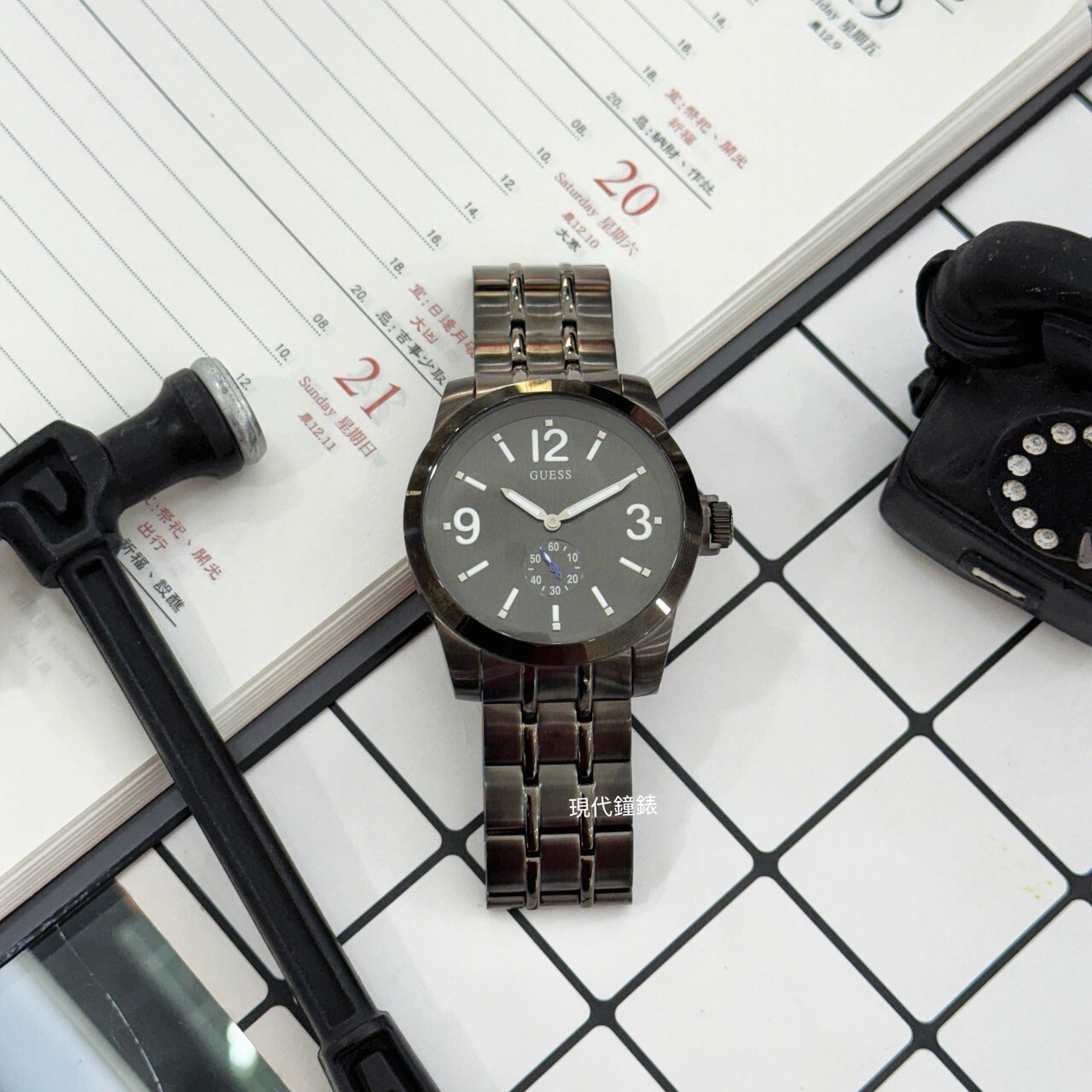 【Guess】美式休閒小秒針腕錶 GWW17536G1 45mm 現代鐘錶