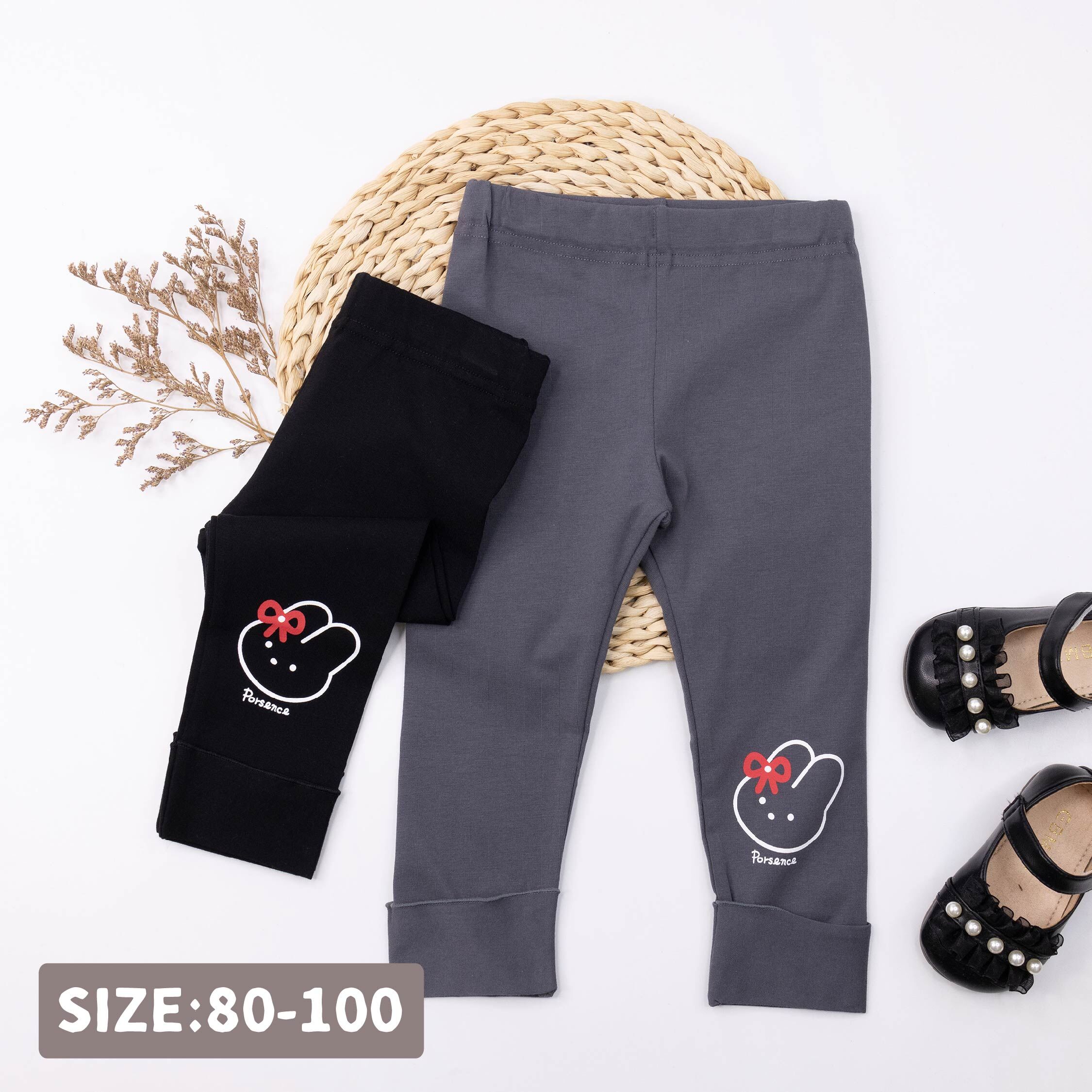 波紳士【12560】蝴蝶結兔兔反褶設計長褲＊二色