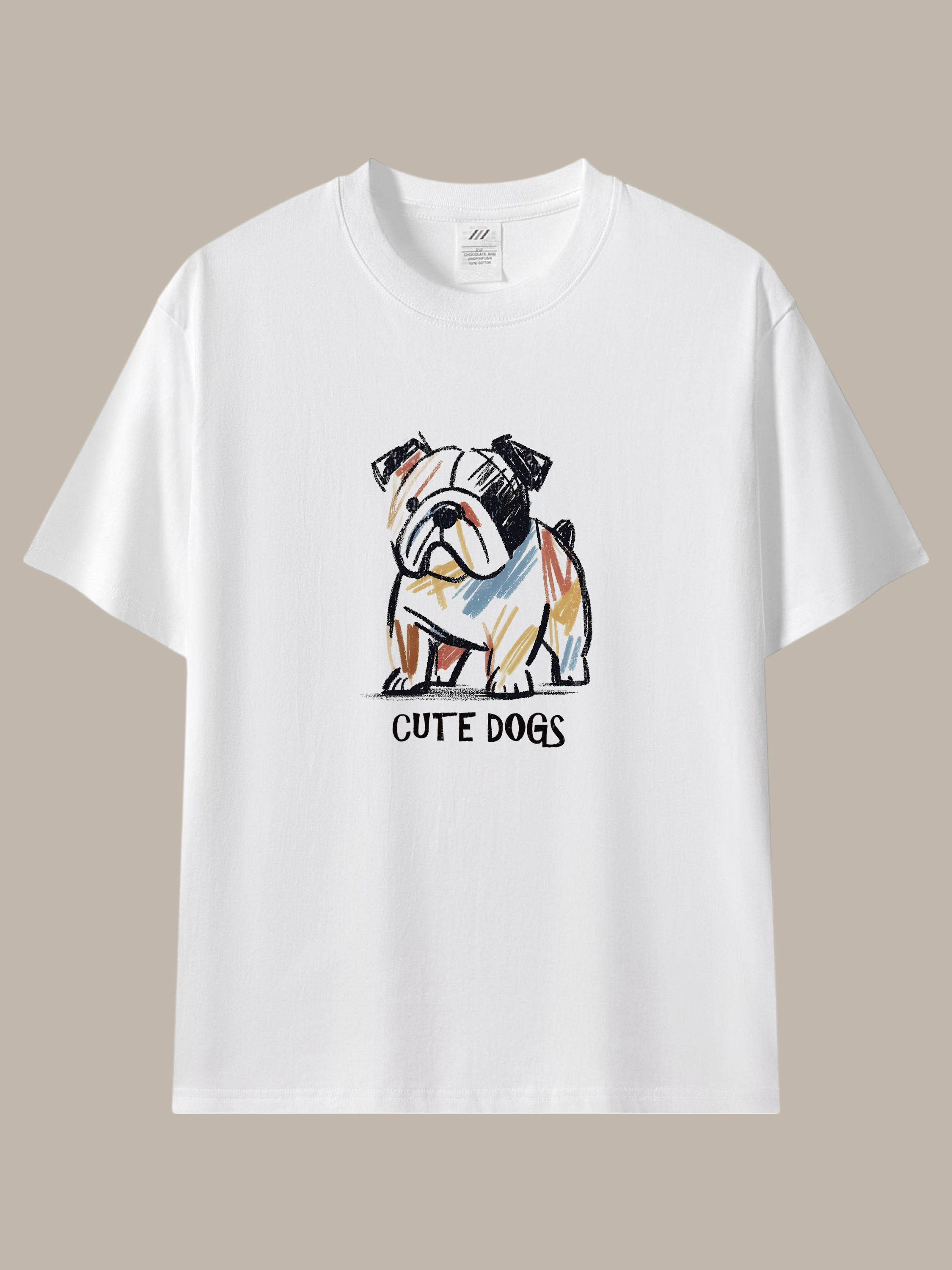 帶點童趣與隨性★手繪感狗狗插畫棉T