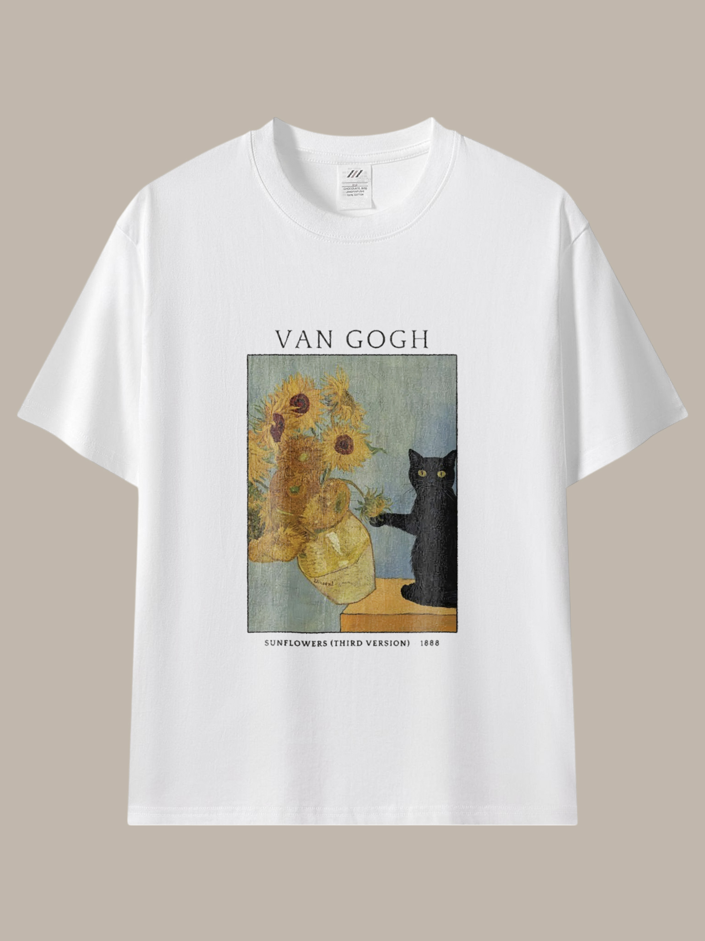 當經典藝術遇上俏皮★向日葵印花棉T