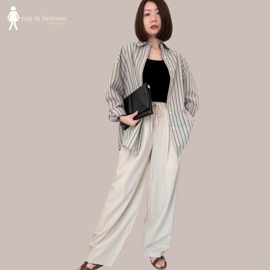 ELASTIC WAISTED SOFT CORDUROY WIDE LEG PANT