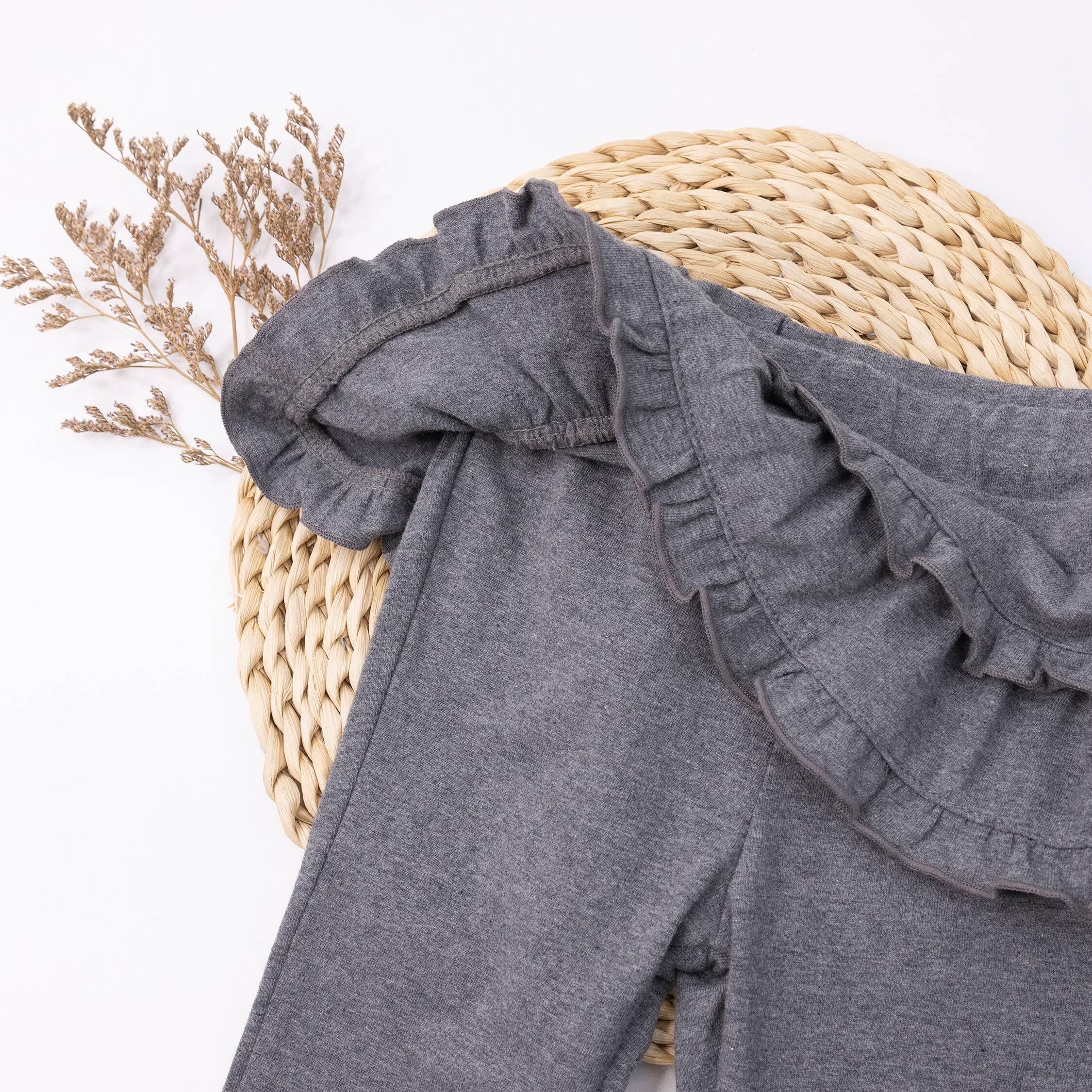 波紳士【12559】可愛兔兔荷葉層次假兩件長褲＊二色