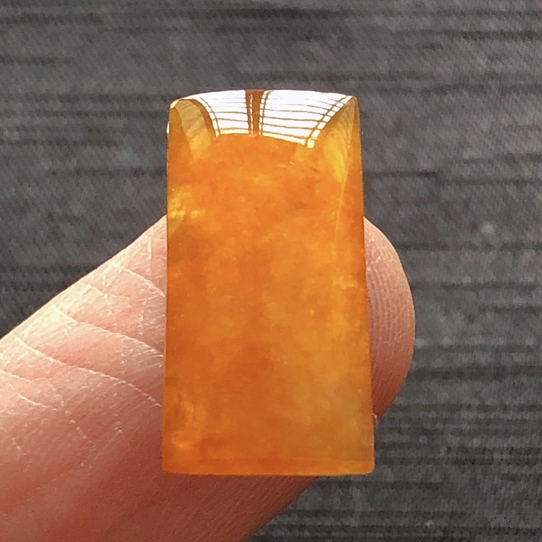 翡翠高冰黃翡平安牌,天然翡翠A玉, 緬甸玉, Jade, Jadeite