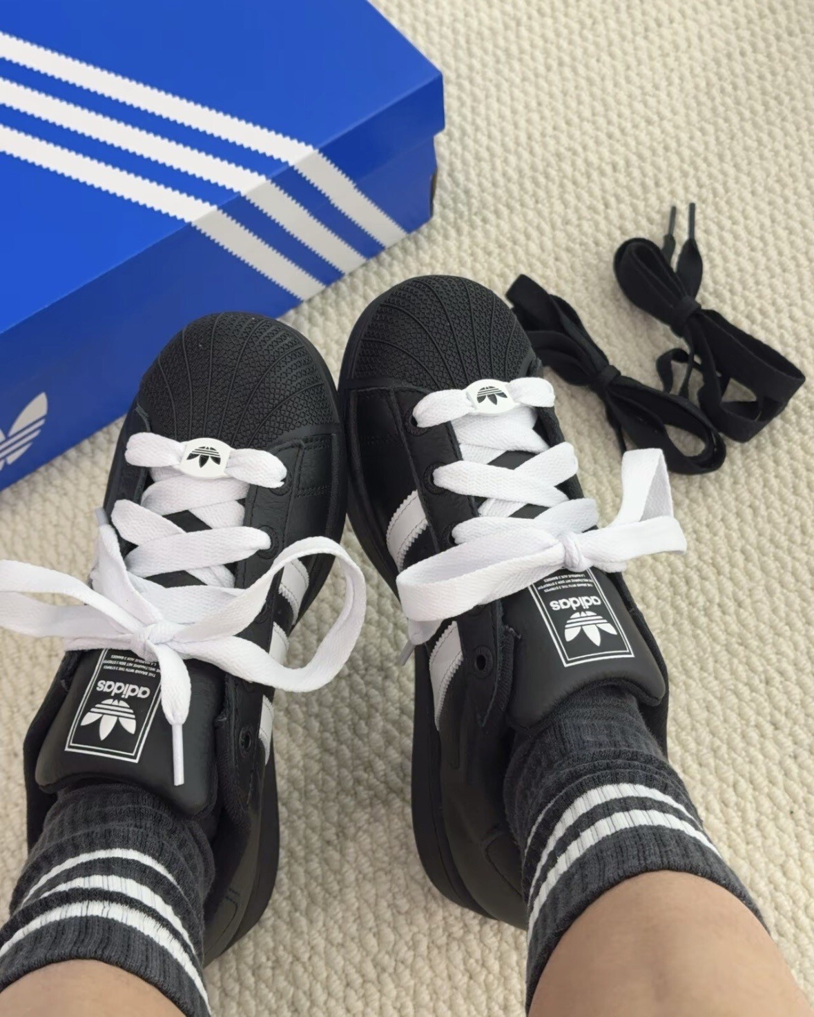 "調貨" ADIDAS SUPERSTAR II 經典拼接貝殼鞋 黑色 KK4474