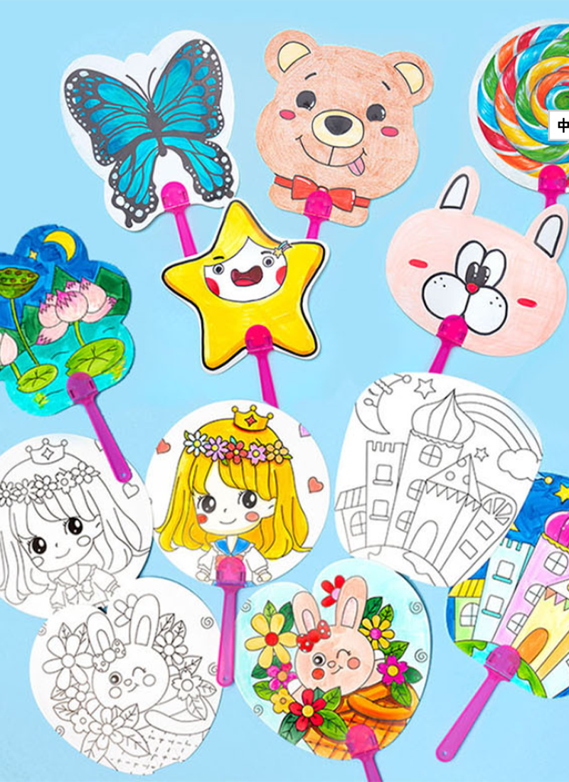 韓式DIY小圓扇材料包 (一套10件) DY3351