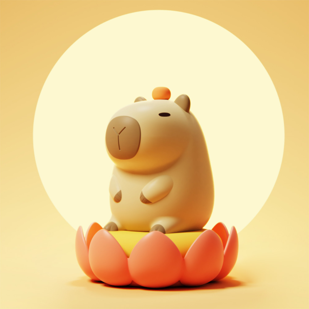 【交換禮物】拍拍動物園 水豚系列拍拍燈/小夜燈 紓壓小物