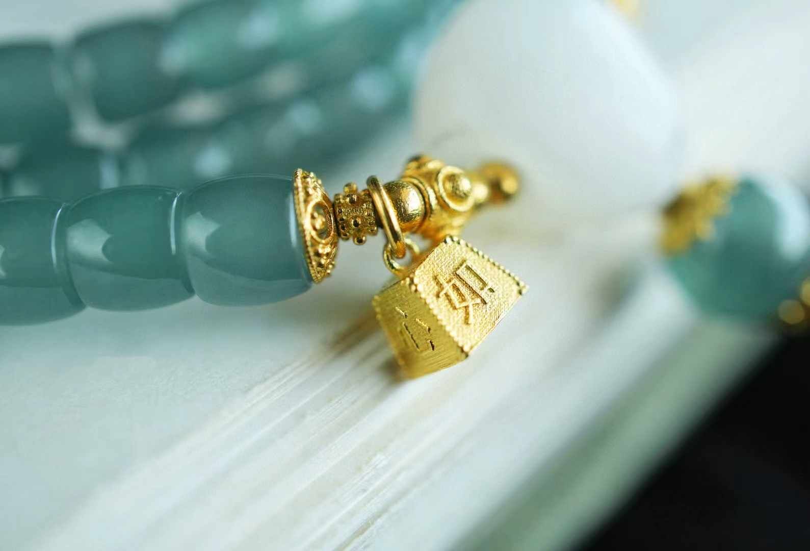 723823 翡翠冰晴綠直切珠三圈手鏈/項鏈 (4.6-5mm直徑)