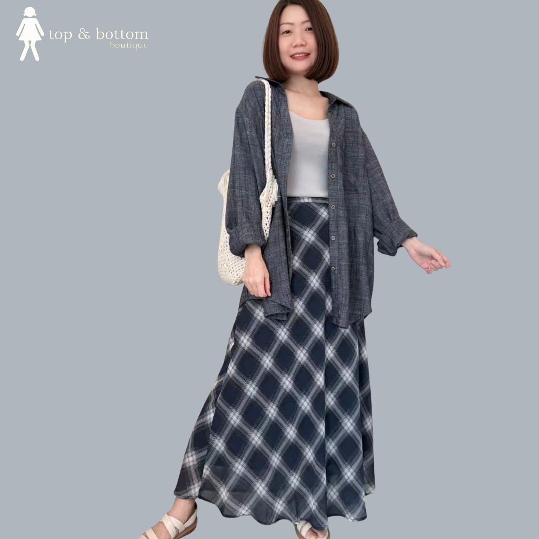 SOFT DENIM SHIRT & WIDE LEG PANT SET SUIT