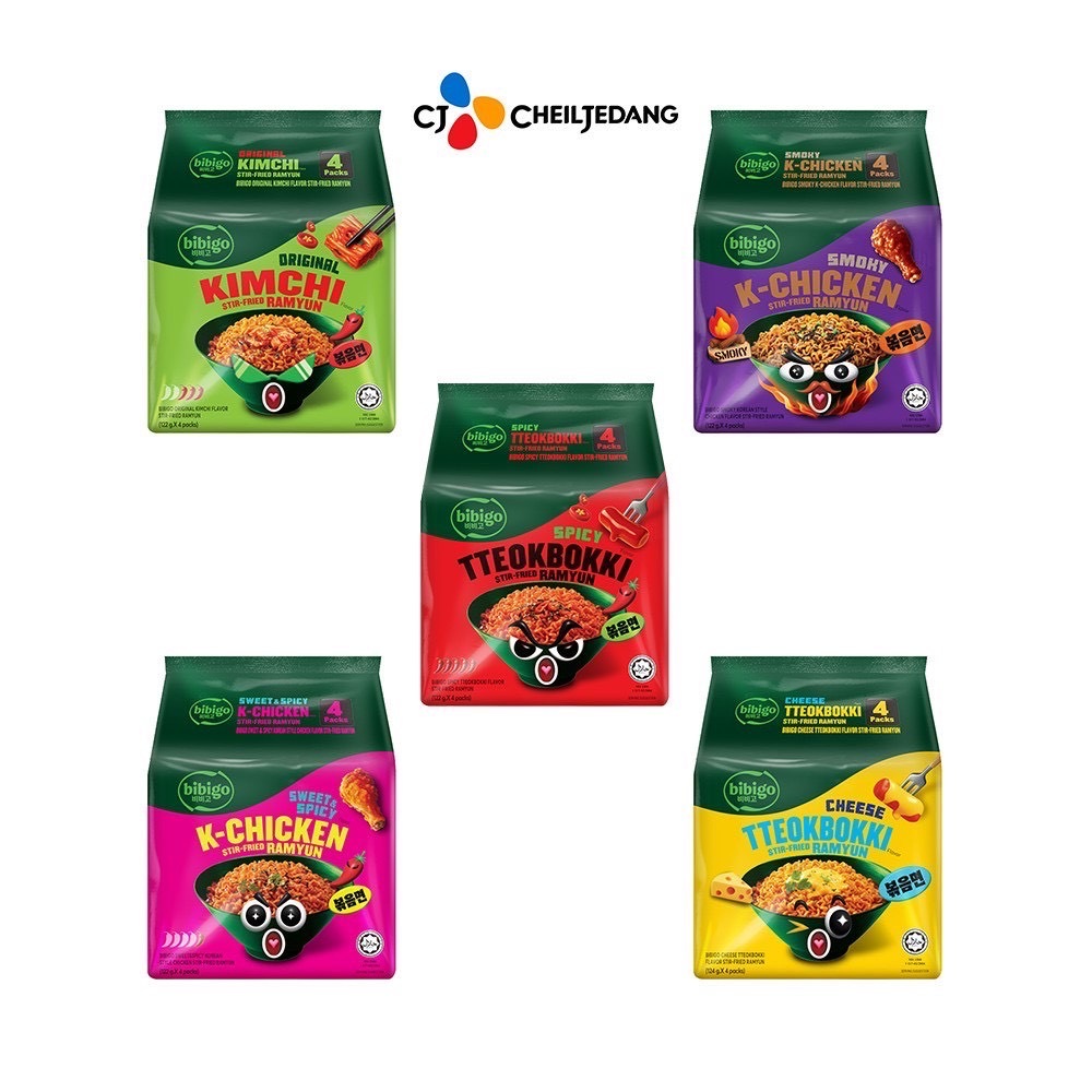 韓國 CJ Bibigo 乾拌麵 系列 袋裝 4入