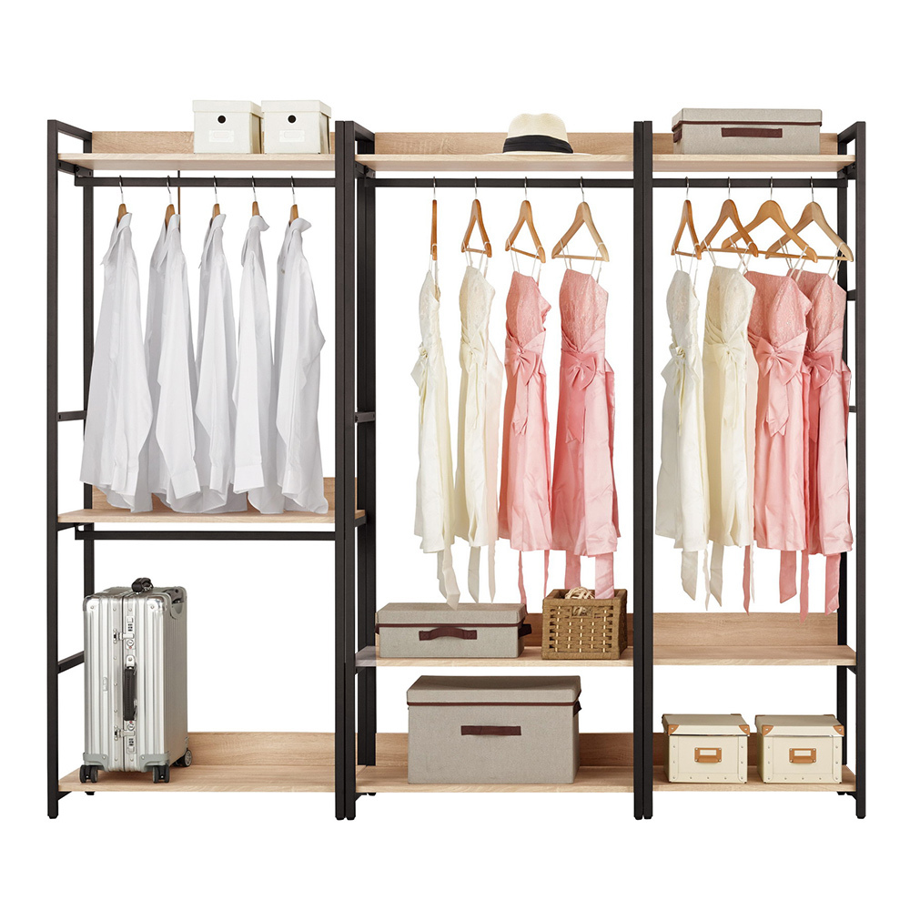 裴拉7.3尺開放式組合衣櫃(雙吊+單桿+2尺單桿)