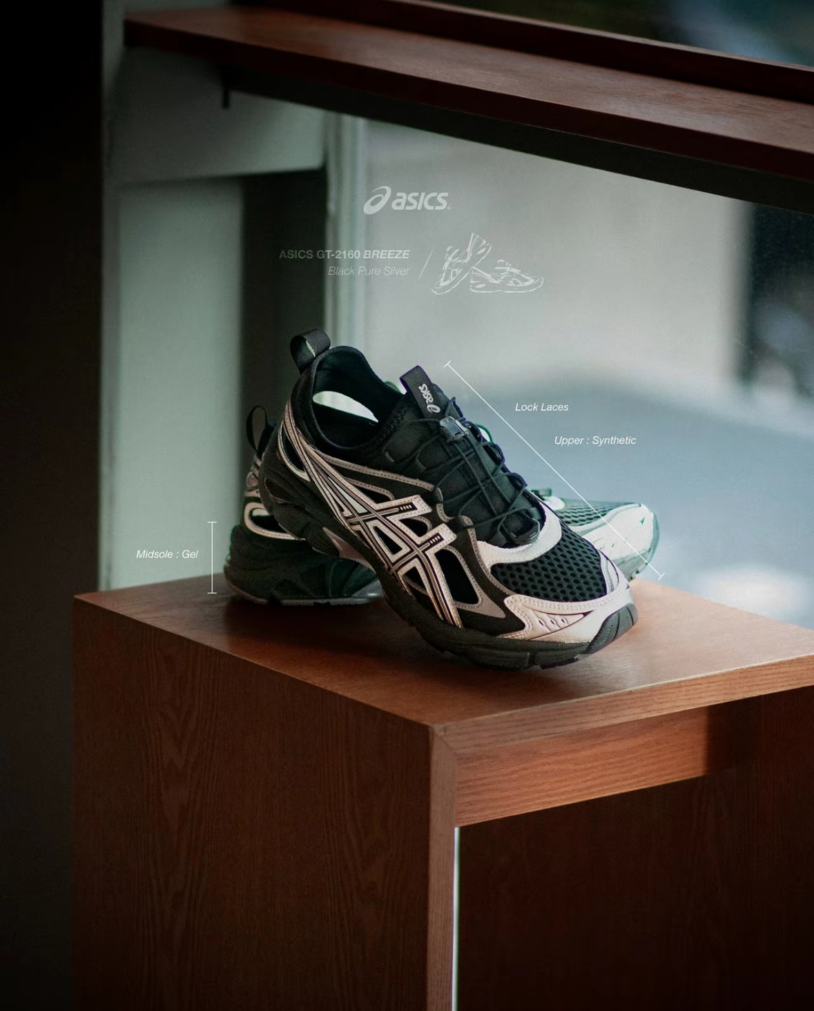 【代購】Asics GT-2160 Breeze "Black" 機能黑銀溯溪跑鞋